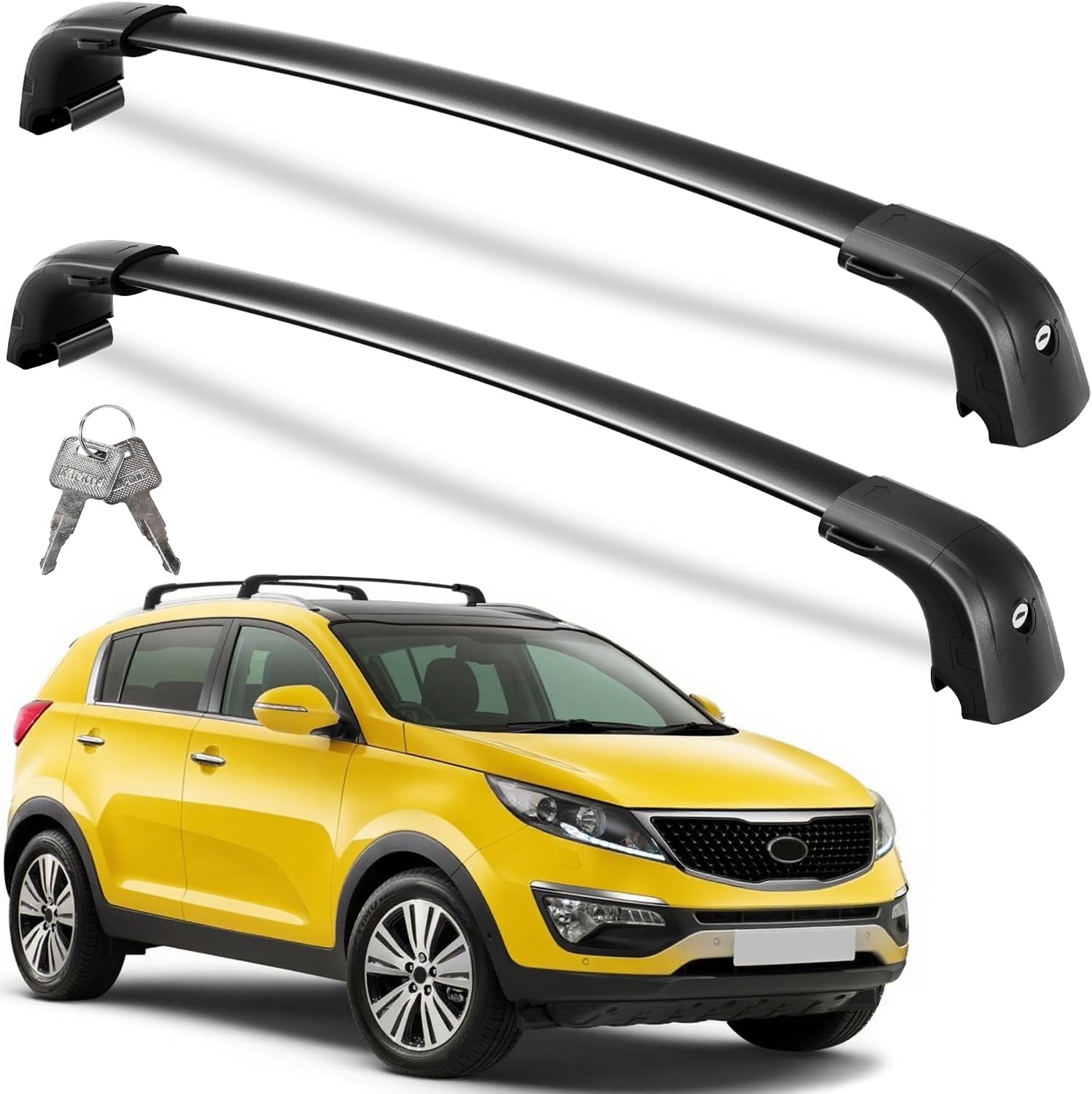 Kia Sportage cross bars 2010–2015 — installed on vehicle roof rails