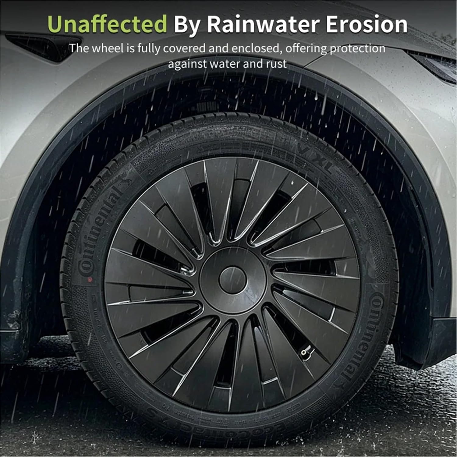 Model Y Standard 18-Inch Blade-Style Aero Wheel Covers, Matte Black (2025.11+)