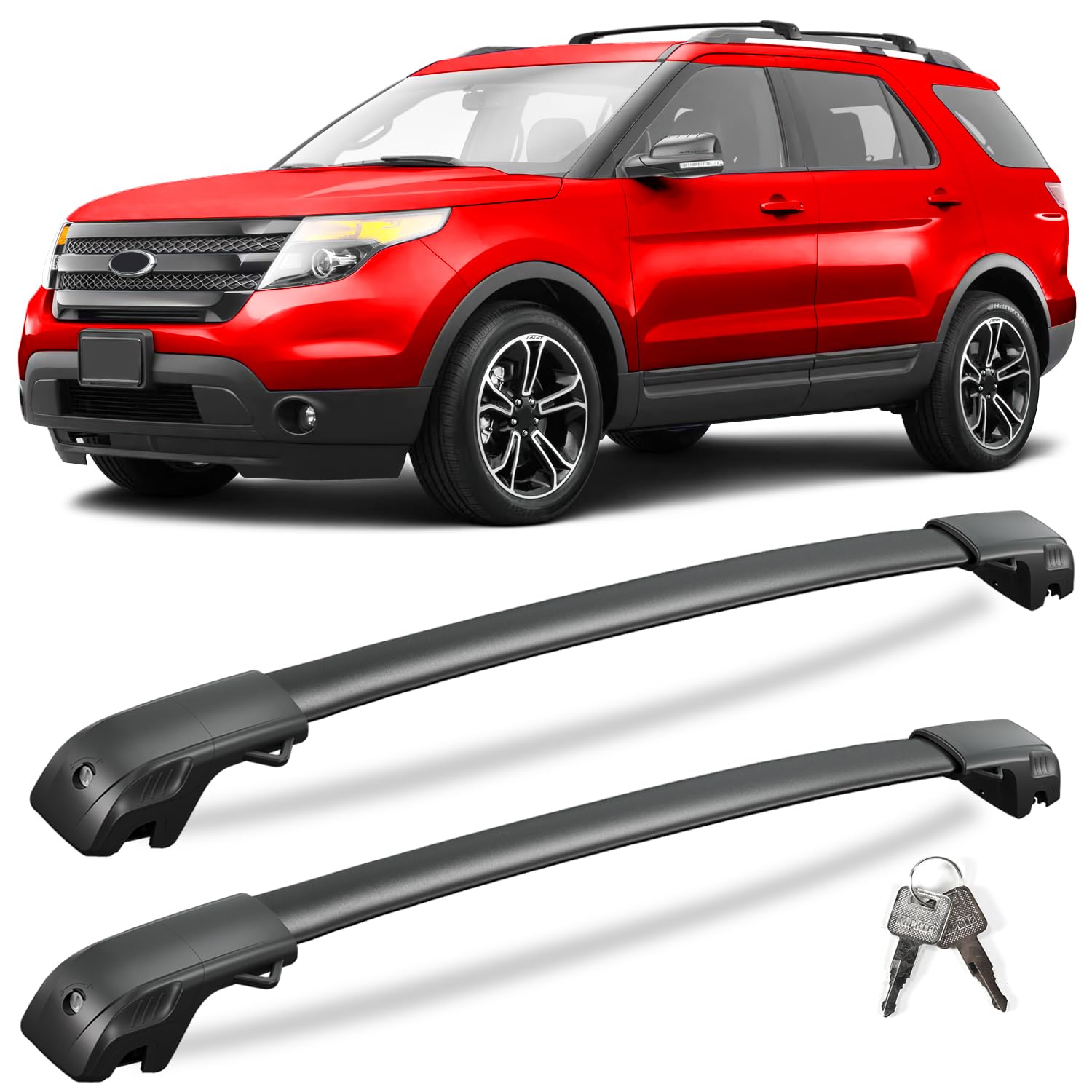 300 lbs Lockable Roof Rack Cross Bars for Chevy Equinox and GMC Terrain 2018-2024