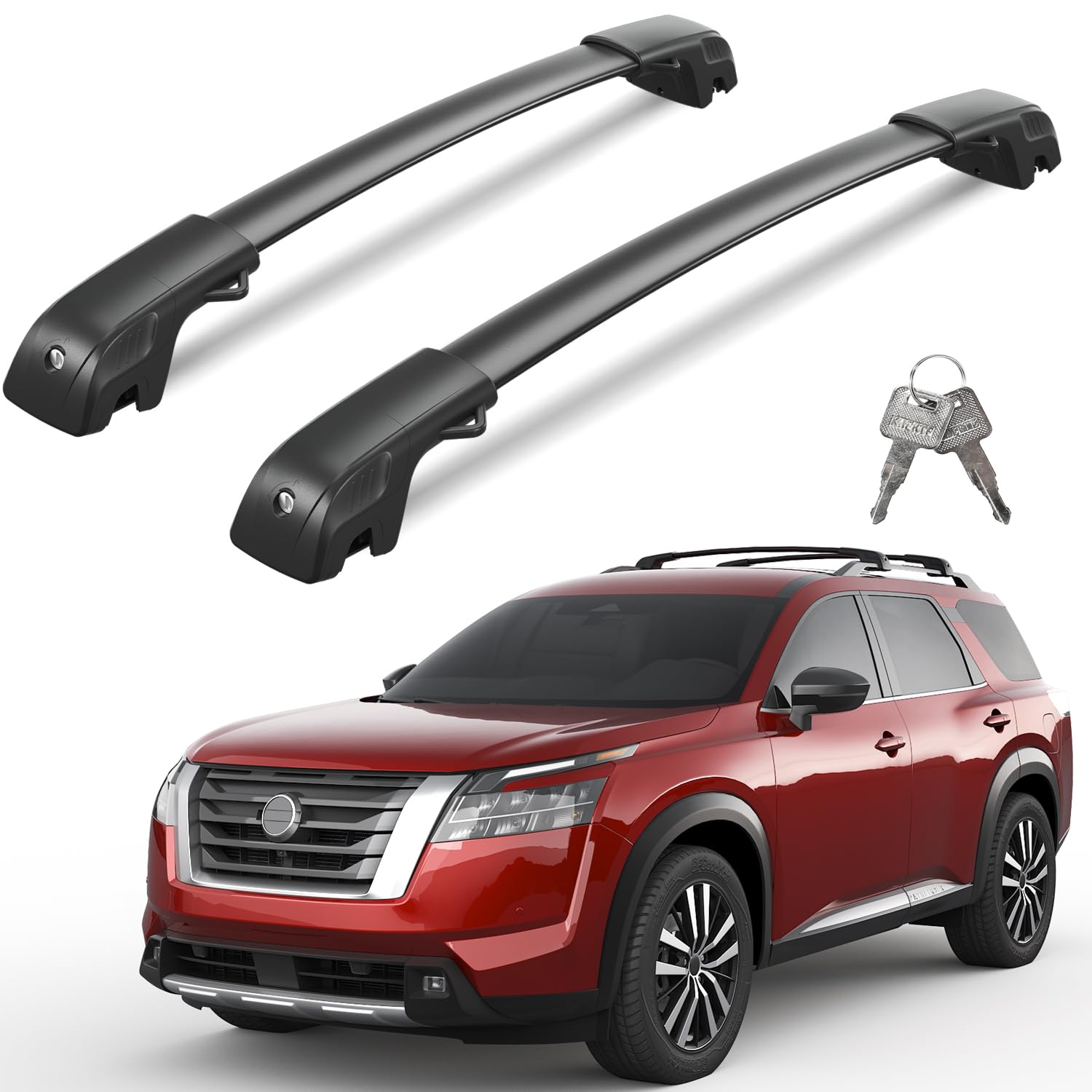 Hyundai Palisade cross bars 2026 — lockable end cap close-up