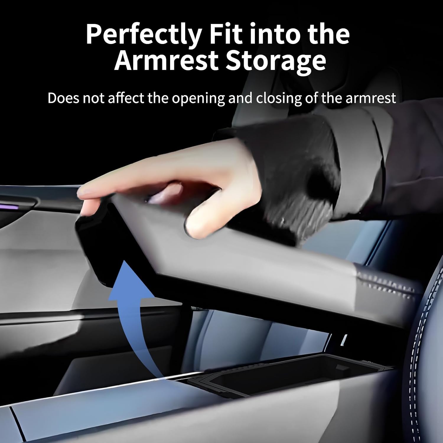 Tesla Model Y Standard Silicone Center Console Armrest Organizer Tray | Food-Grade Upper Box