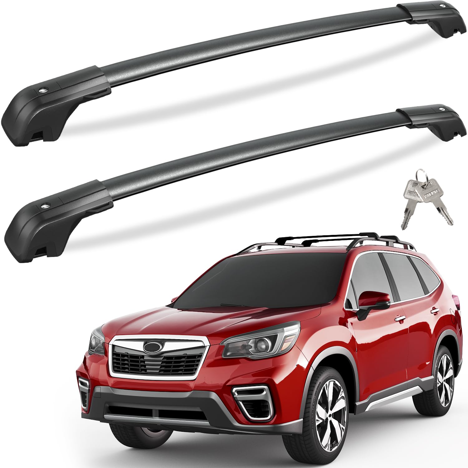 Roof rack cross bars — installed on vehicle roof rails
