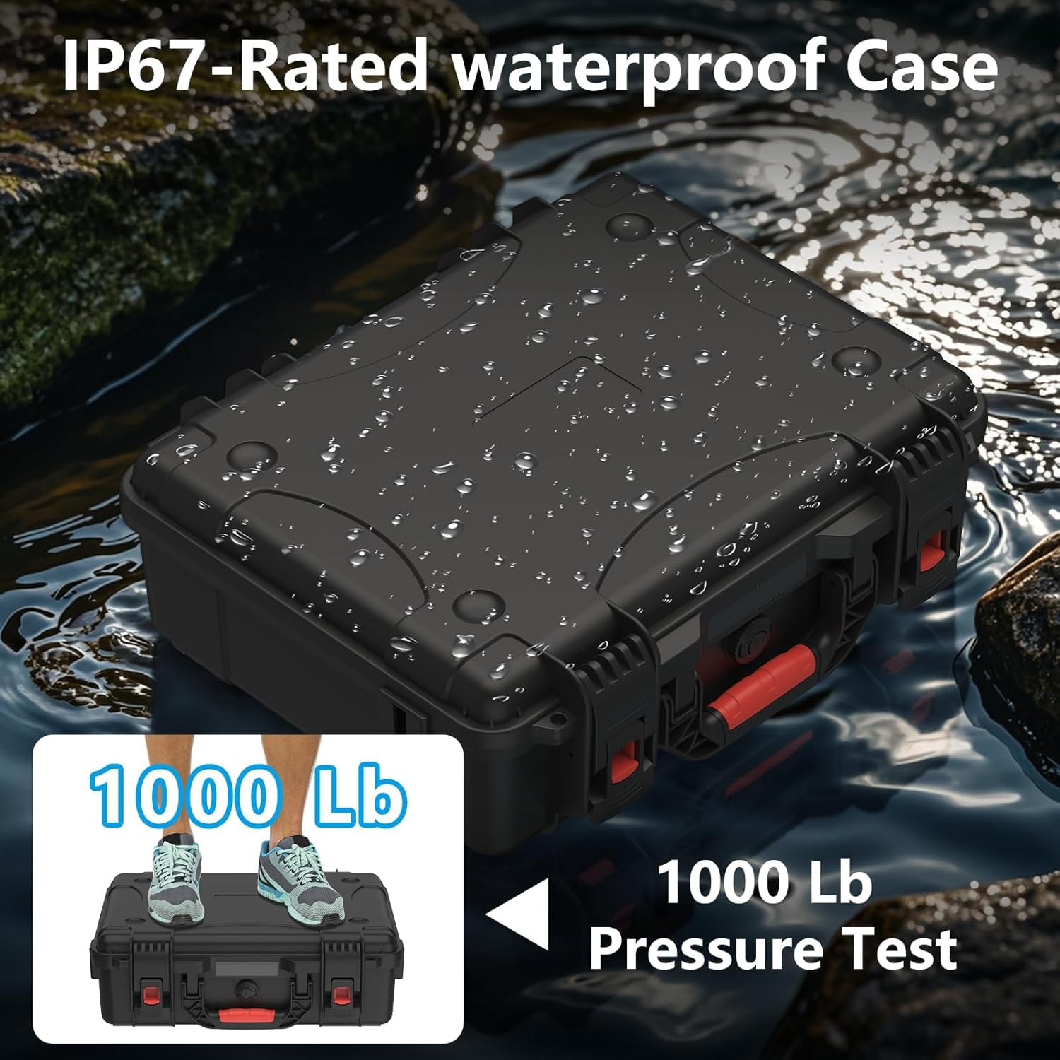 Starlink Mini Hard Case — IP67 Waterproof Protective Carrying Case with Precision-Cut Foam, Shoulder Strap, Portable Storage for Starlink Mini Dish & Accessories, Ideal for Travel & Camping