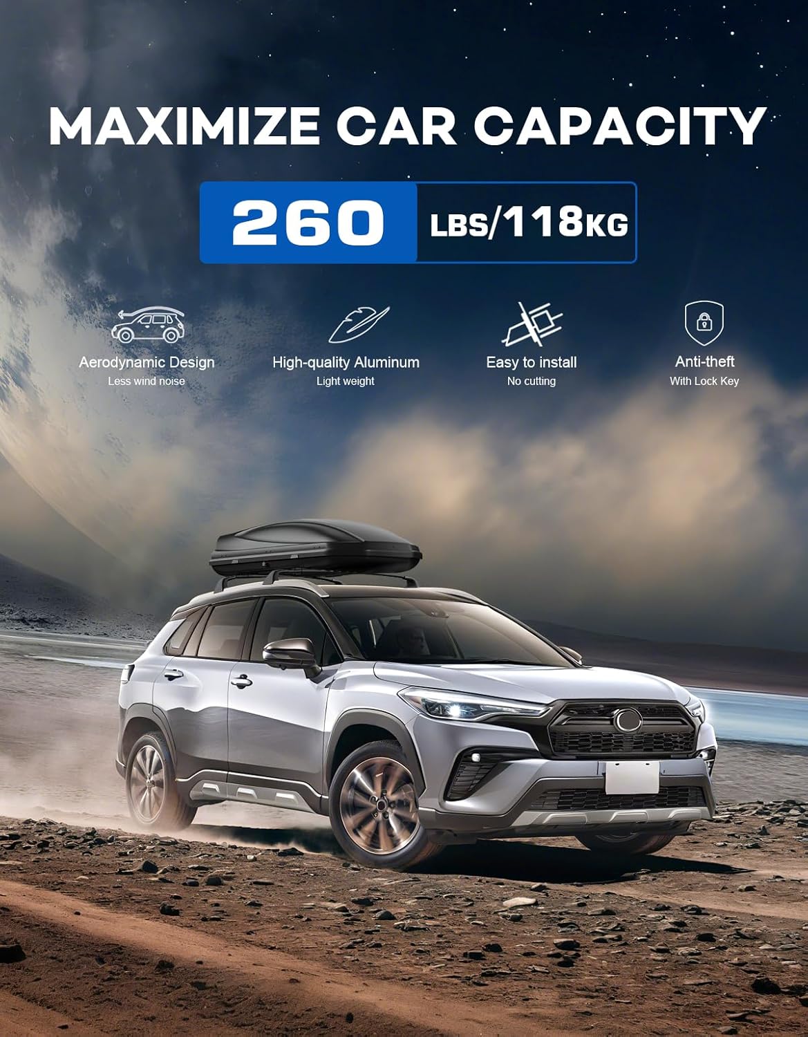 Toyota Corolla Cross cross bars 2022–2026 — aluminum alloy profile