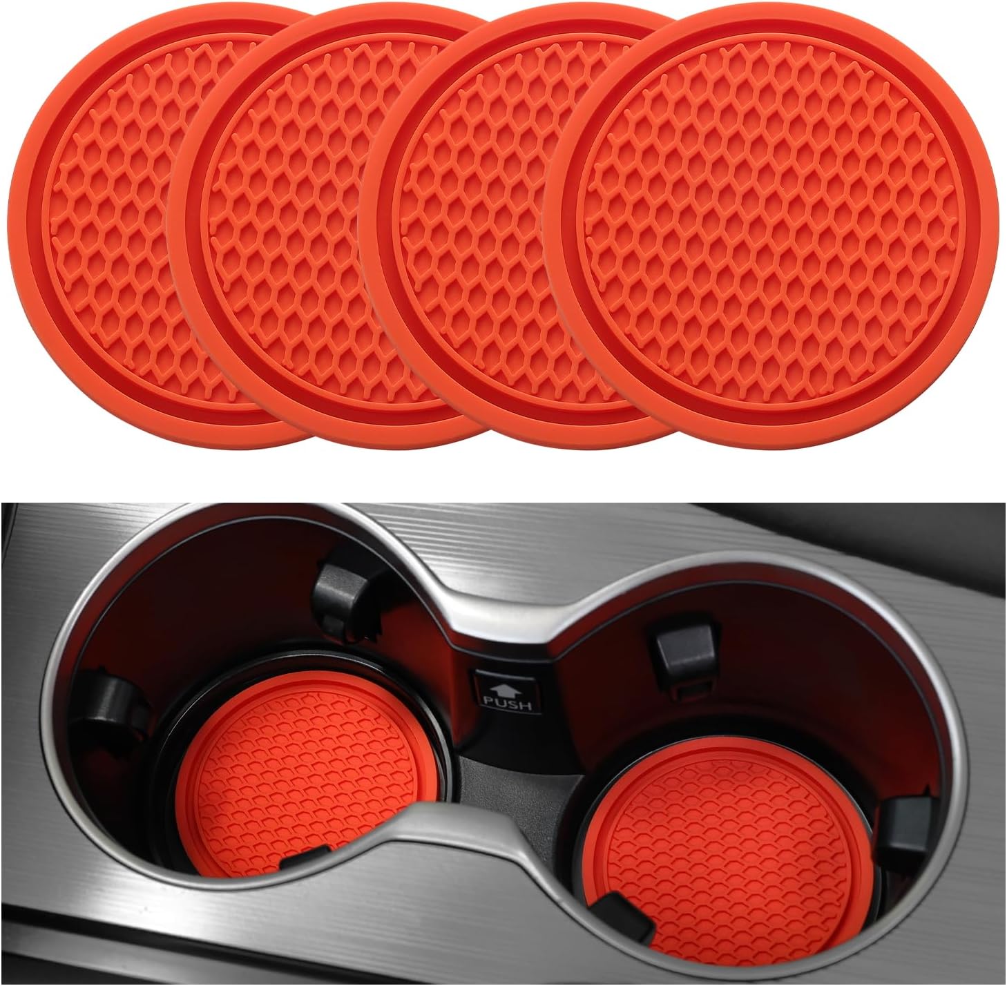 2026 Tesstudio Car Cup Coaster 4PCS Universal Non-Slip Cup Holders Embedded in Ornaments Coaster for Car/Tesla Interior Accessories