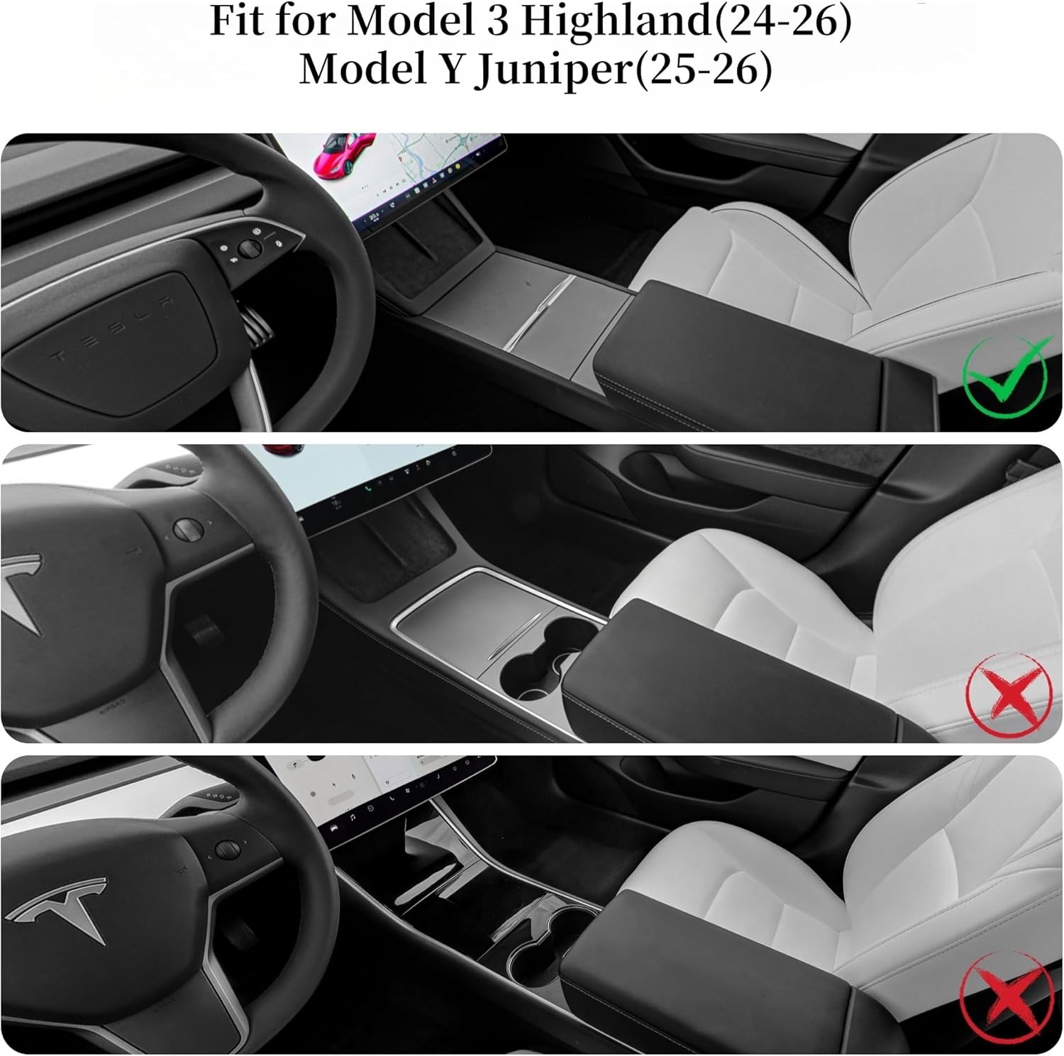 Center Console Wrap (Genuine Carbon Fiber Edition) Designed for Tesla Model 3/3 Highland 2024-2026/Model Y/Y Juniper 2025-2026