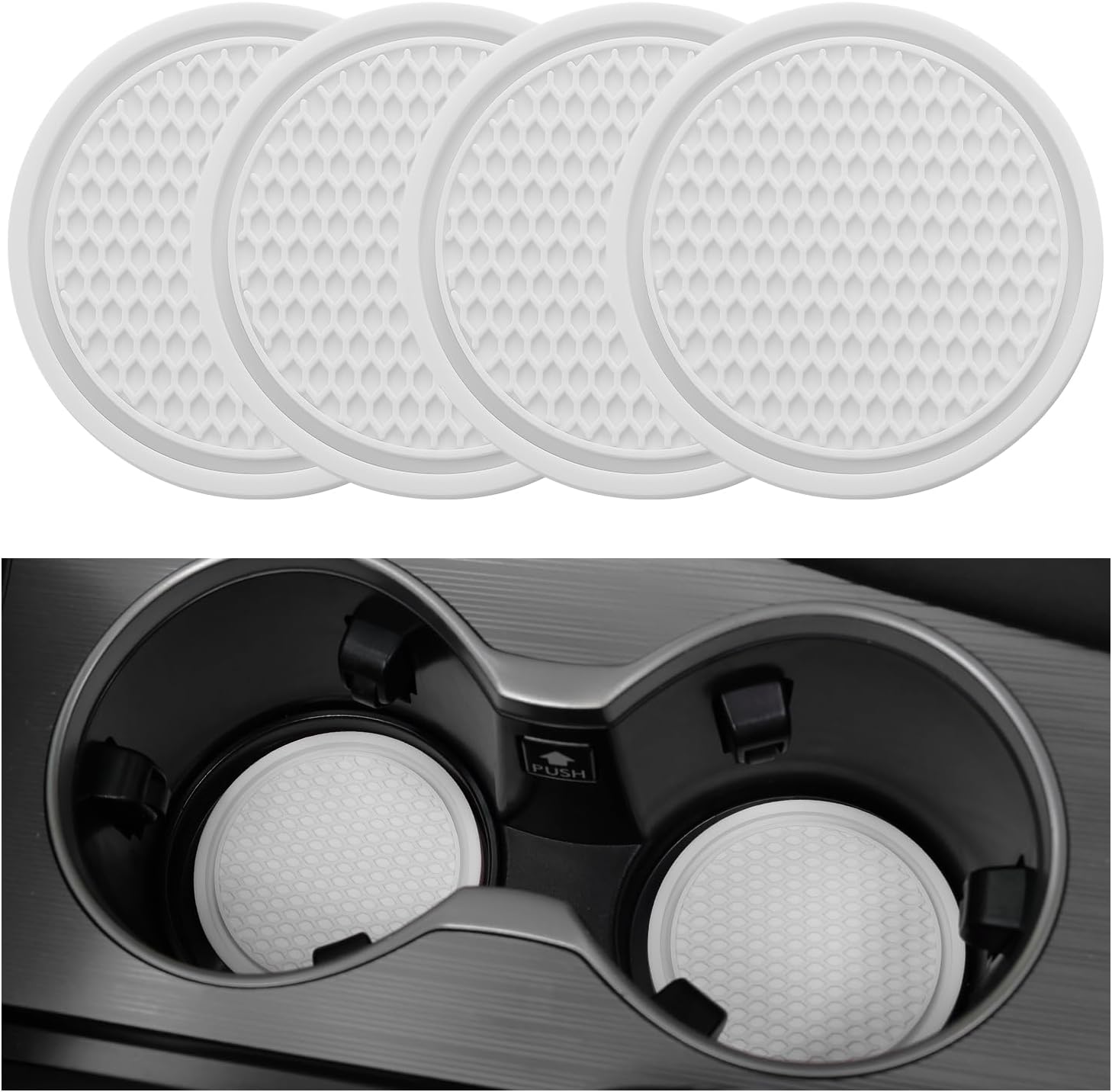 2026 Tesstudio Car Cup Coaster 4PCS Universal Non-Slip Cup Holders Embedded in Ornaments Coaster for Car/Tesla Interior Accessories