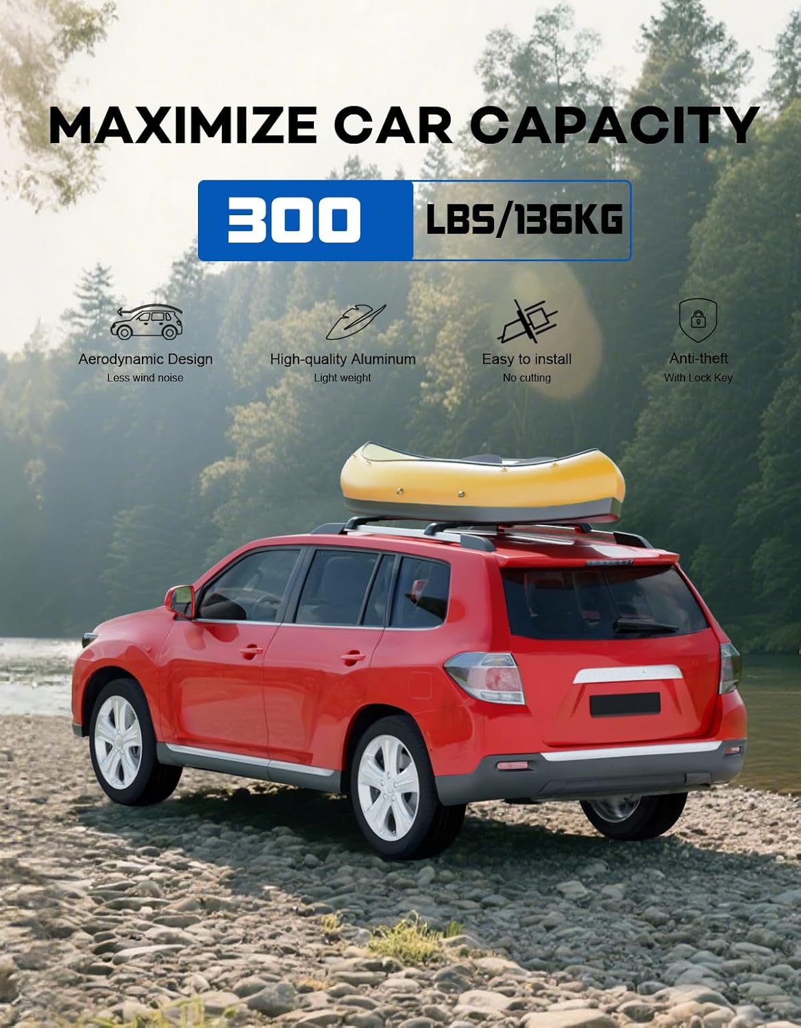 Toyota Highlander cross bars 2008–2013 — aluminum alloy profile