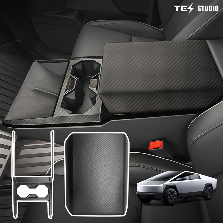 Armrest Box Cover Real Carbon Fiber Center Console Saddle For Cybertruck