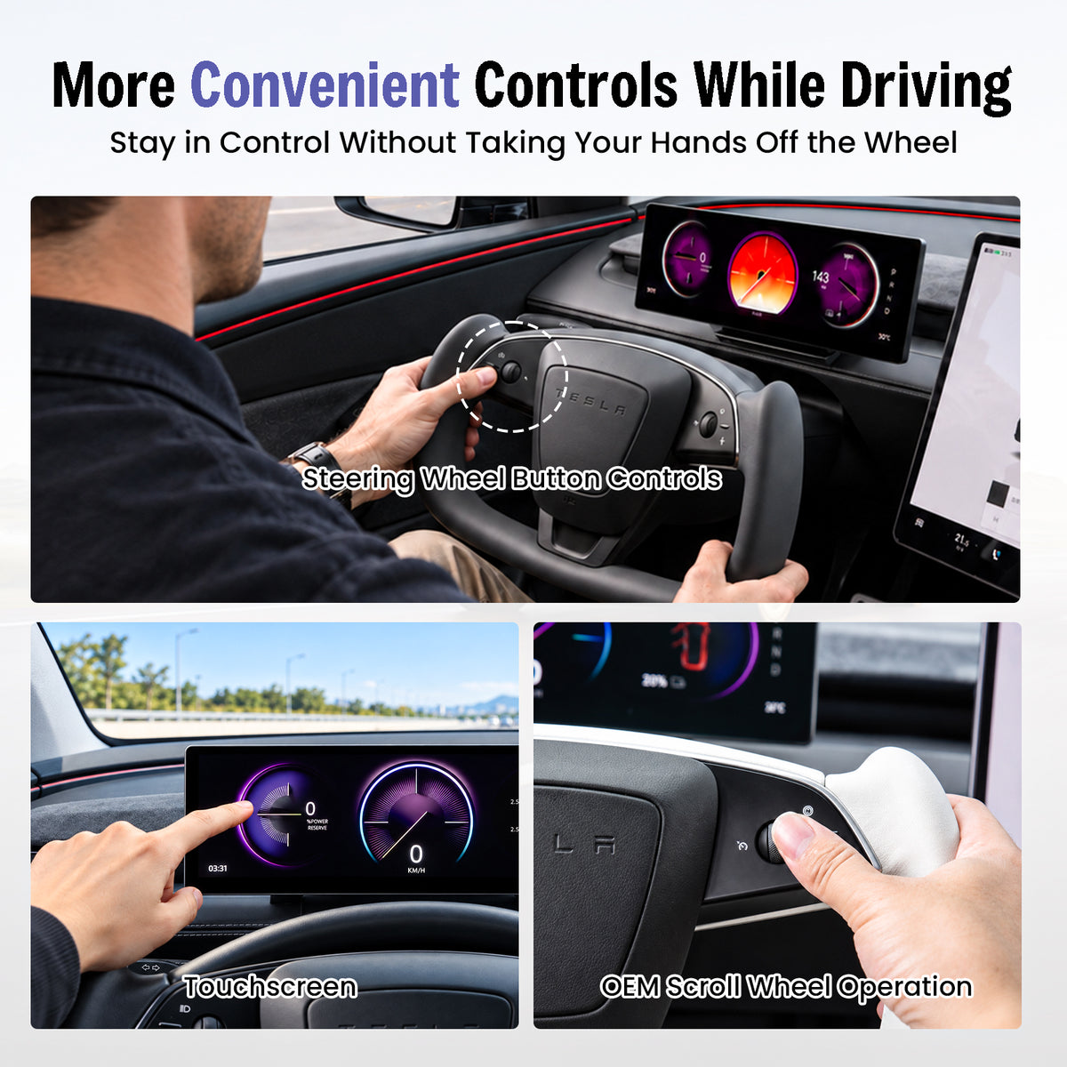 F11 CarPlay Smart Instrument Display for Tesla Model 3 Highland / Model Y Juniper / Model Y L