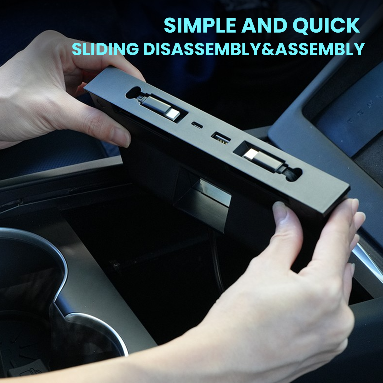 Center Console USB Hub for Tesla Model Y Juniper 2025+/ Model 3 Highland 2023+