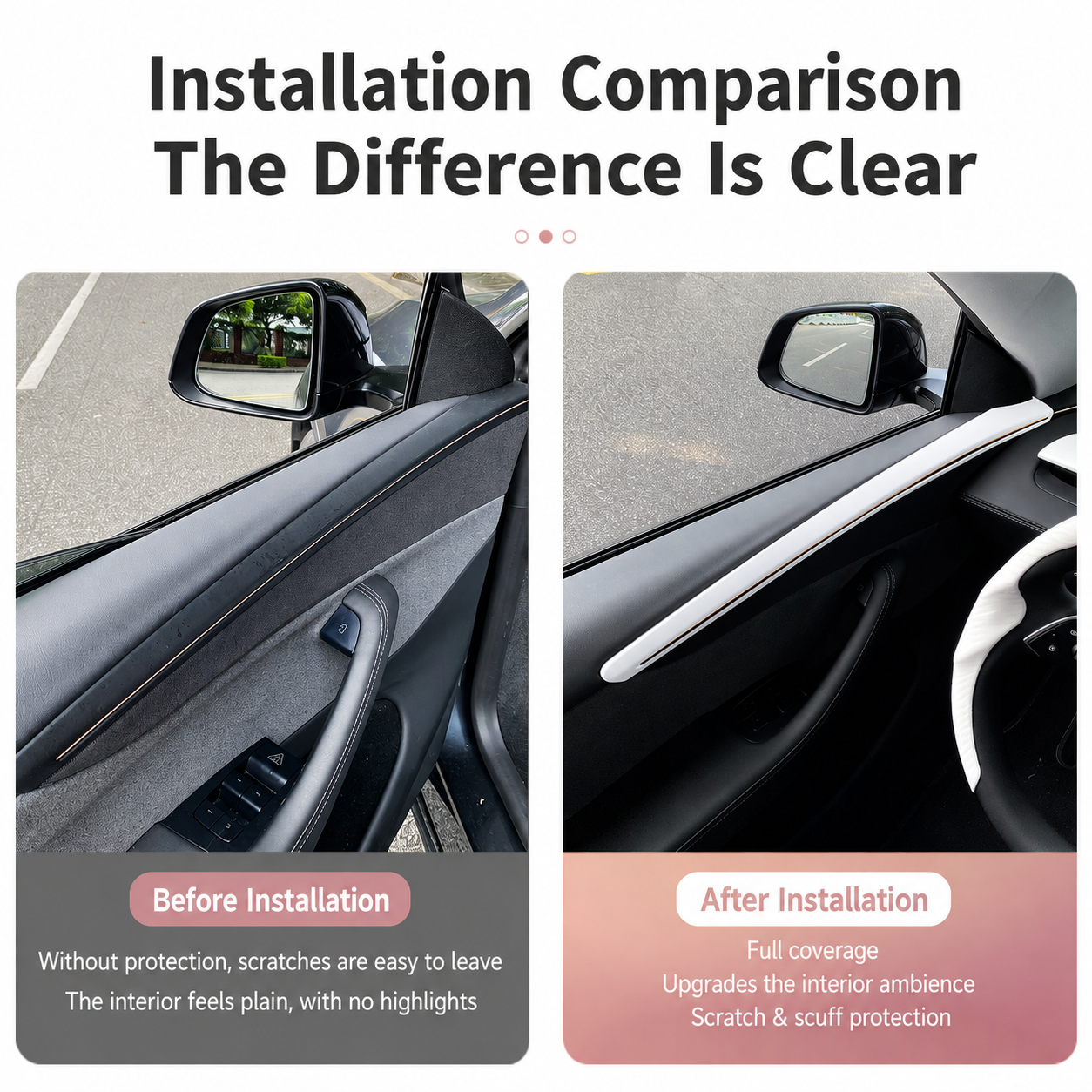 4-Piece Door Side Trim Cover Set for Tesla Model Y Juniper