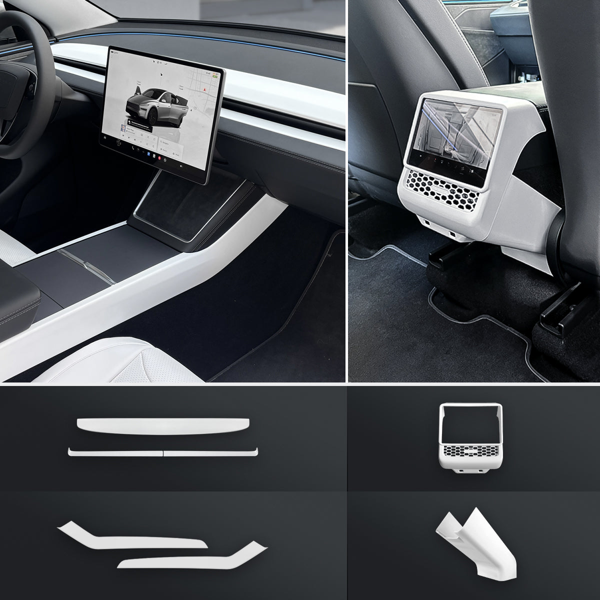 White Interior Upgrade Kit For Tesla Model Y Juniper 2025+