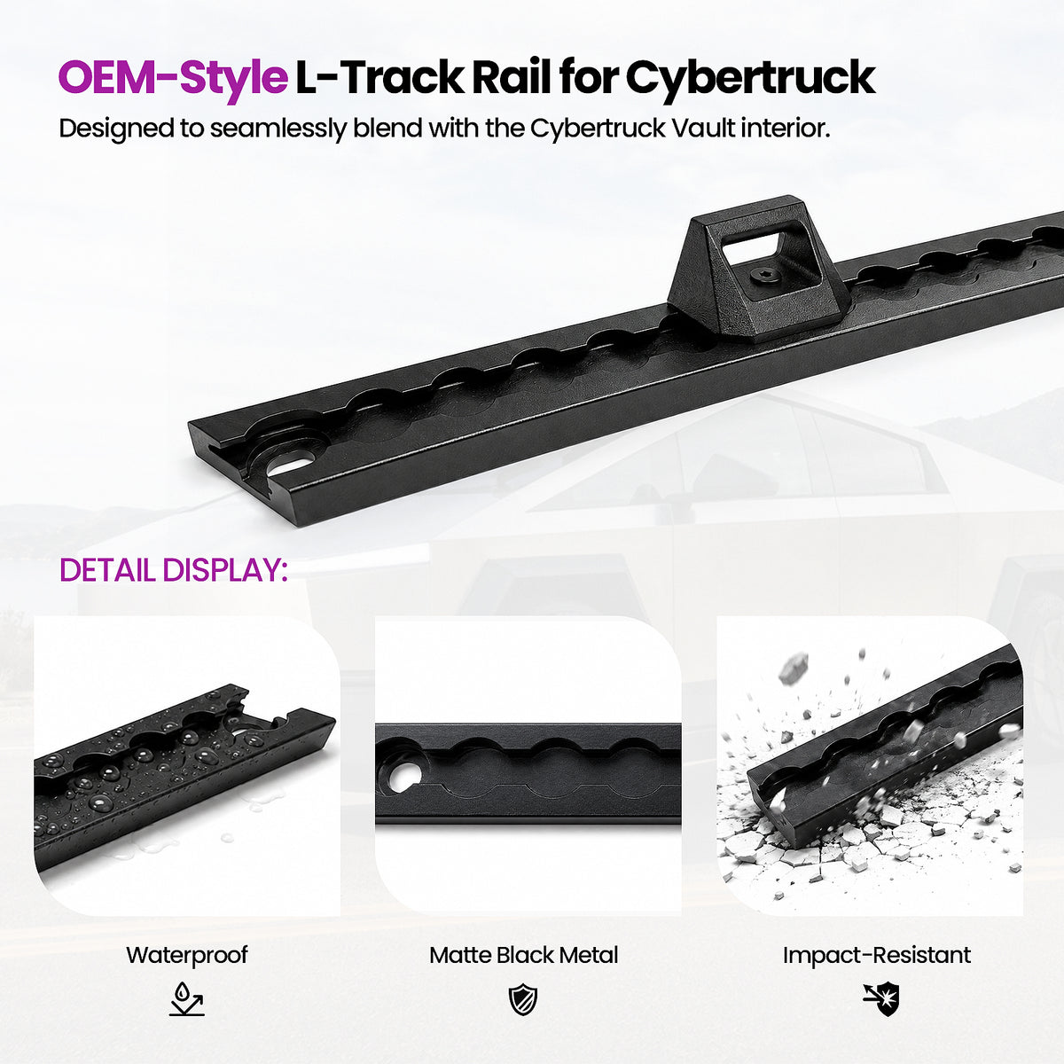 Cybertruck L-Track Cargo Tie-Down Kit with 4 Anchors