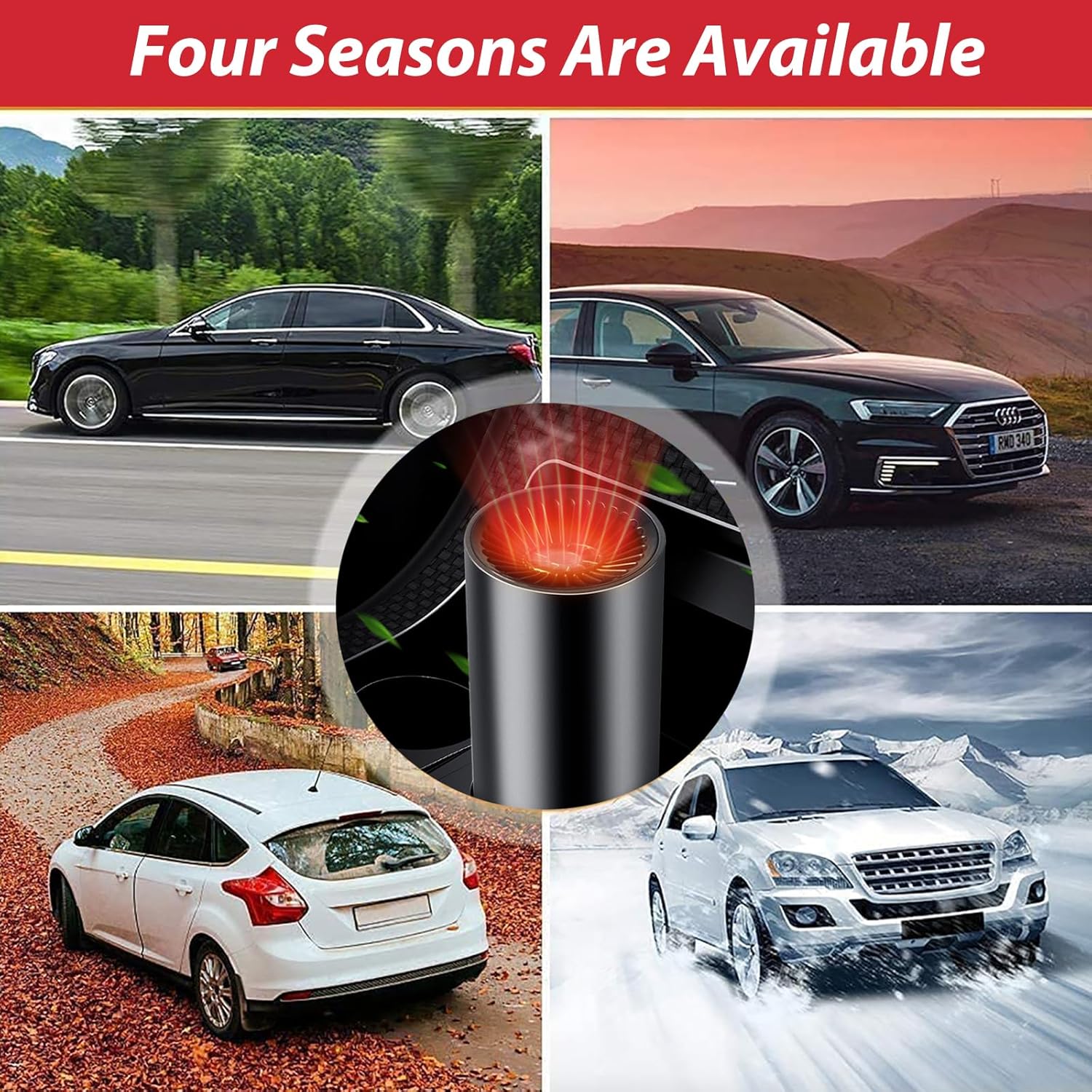 Asign 12V Fast-Heating Car Windshield Defroster – Portable Heater & Defogger with Suction Cup Mount