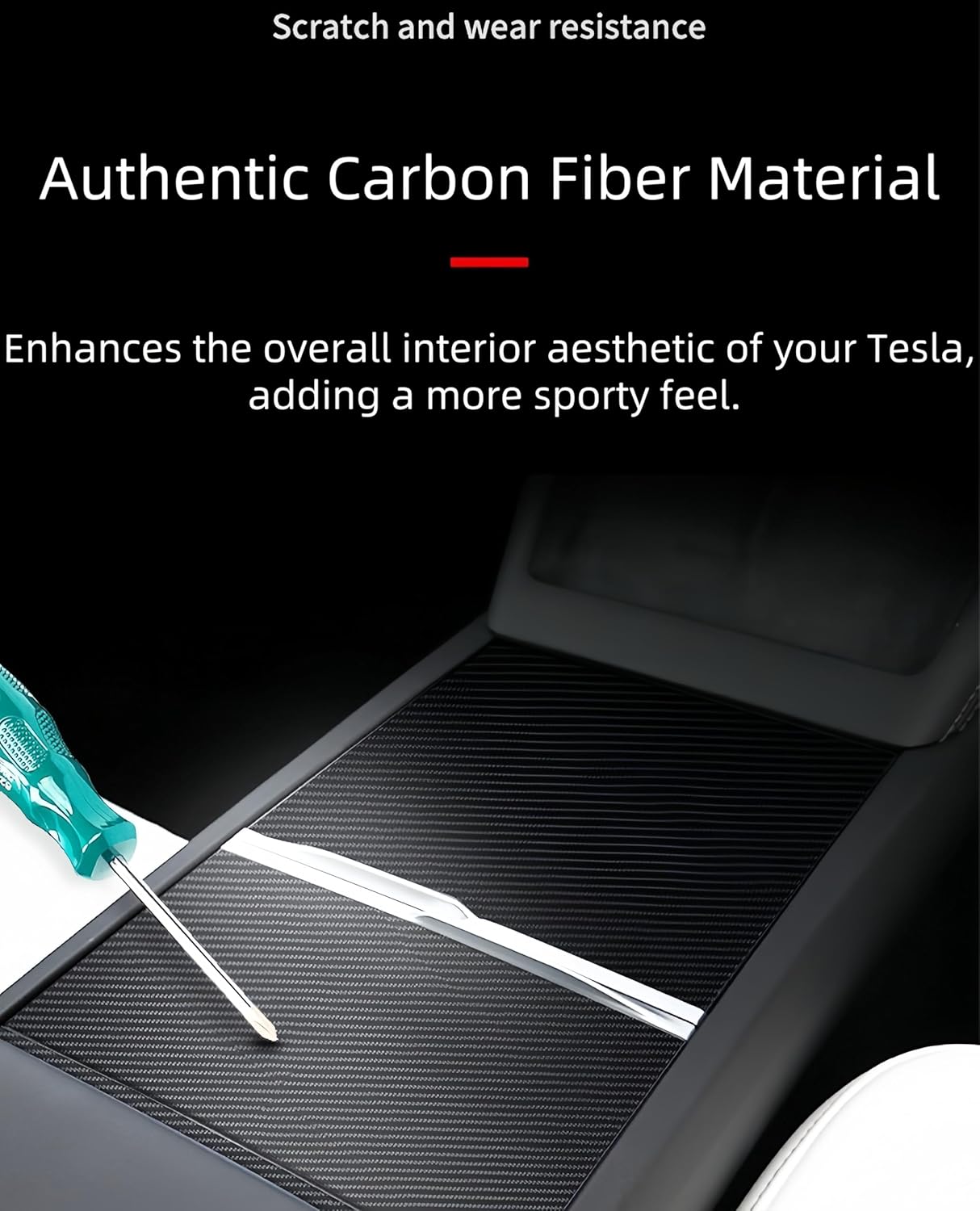 Center Console Wrap (Genuine Carbon Fiber Edition) Designed for Tesla Model 3/3 Highland 2024-2026/Model Y/Y Juniper 2025-2026