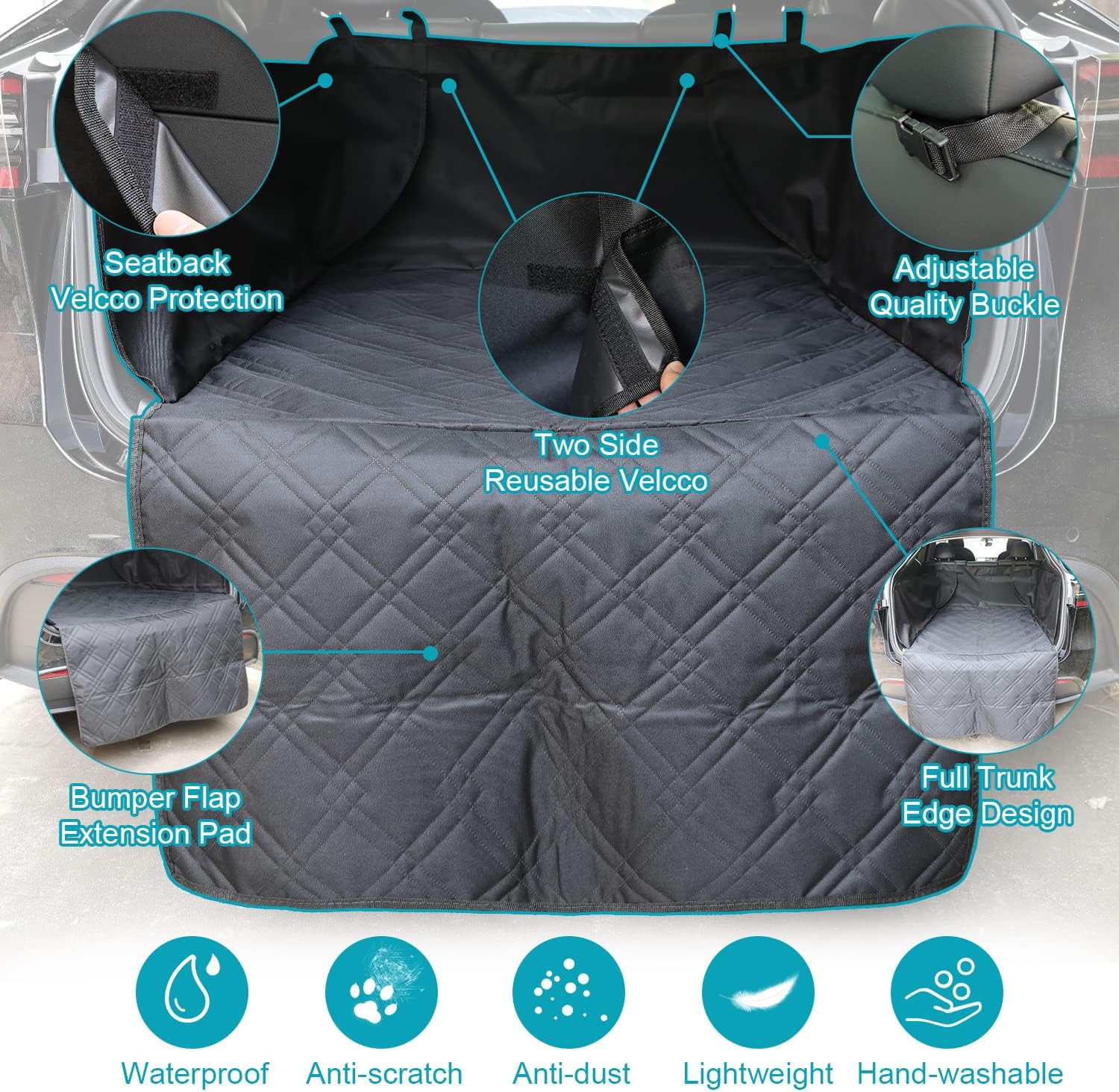 Model Y /Y Juniper Rear Trunk Cargo Liner Pet Mat Dogs Rear Seat Cover Protector All-Weather Waterproof
