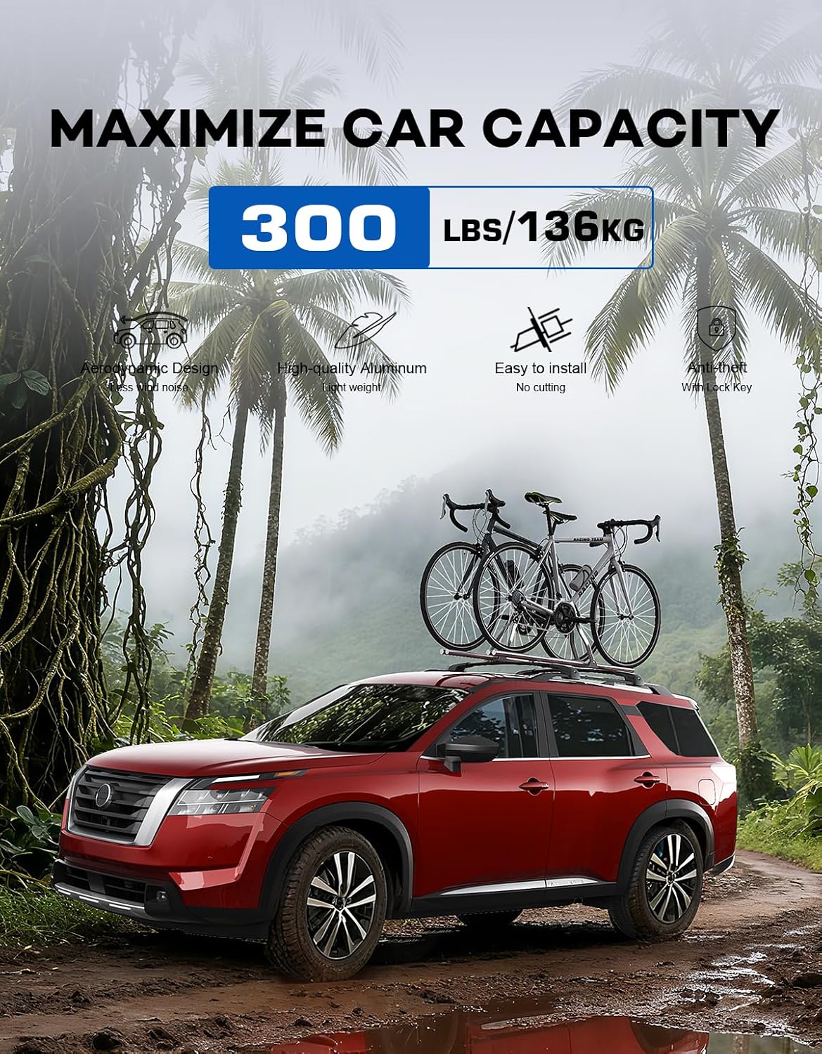 Nissan Pathfinder cross bars 2022–2026 — aluminum alloy profile
