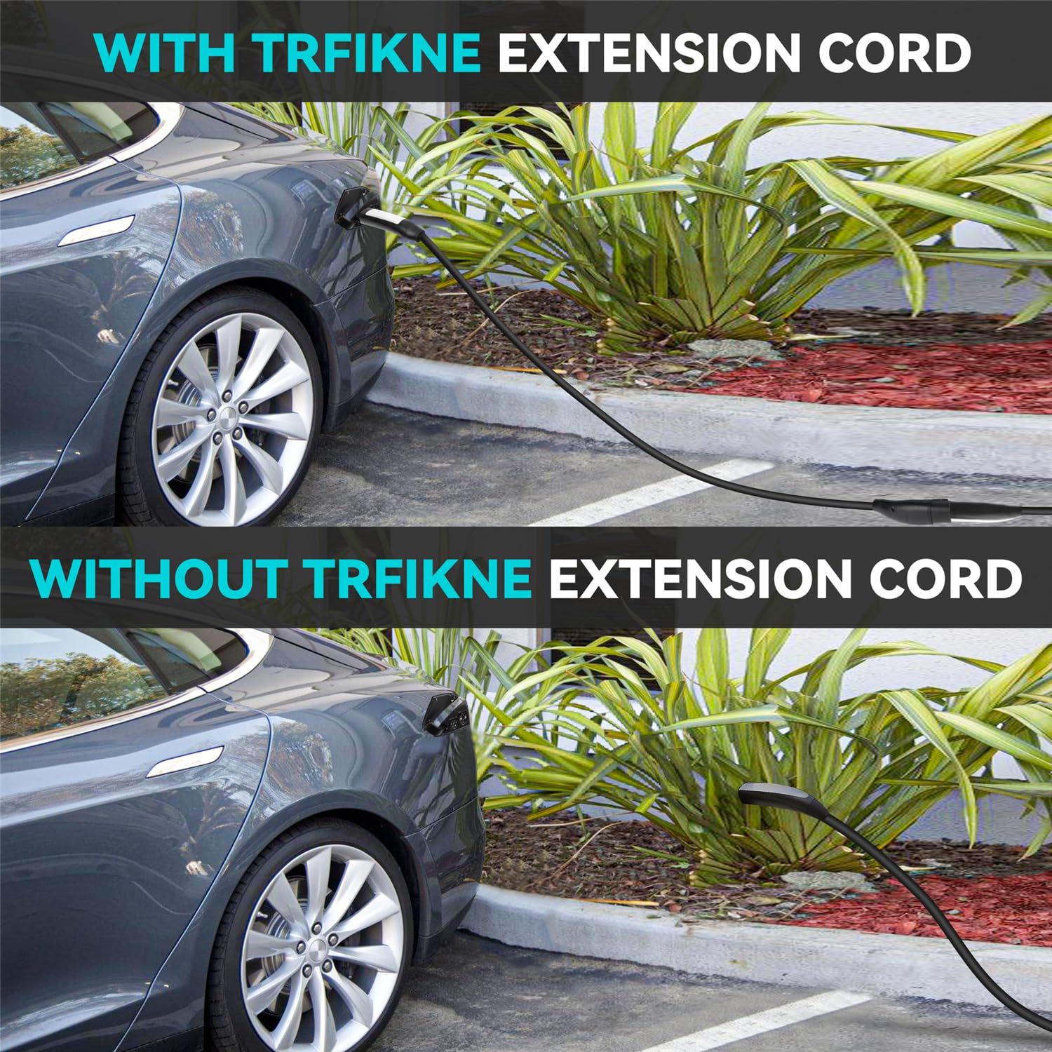 2026 Tesla Extension Cord 21ft, High Power Max AC 50A 12KW Charging Cord with NACS Plug for Model 3/Y/S/X/Cybertruck