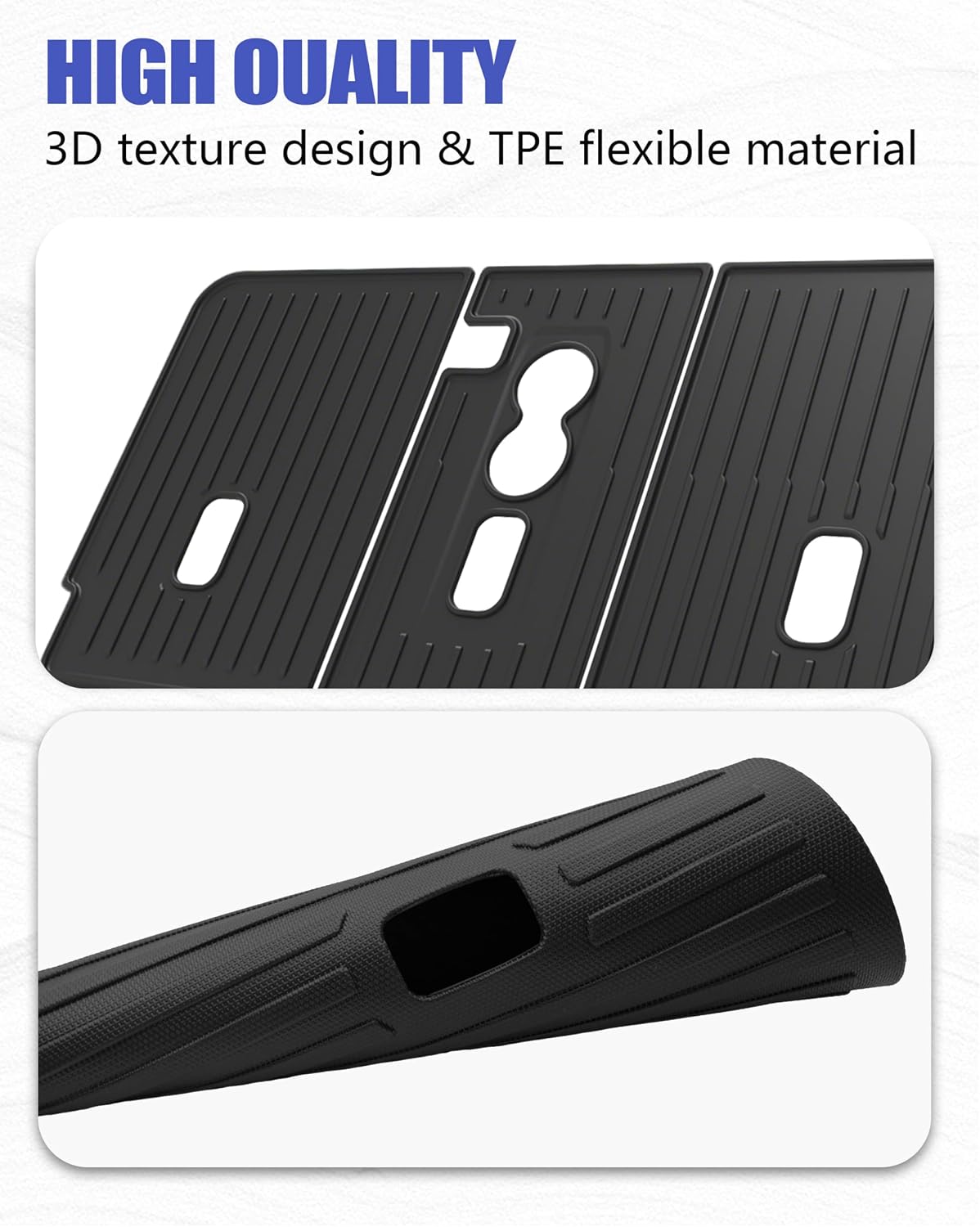 Tesla Model Y Standard Rear Seat Back Protector Mat – 3PCS All-Weather Trunk Liner