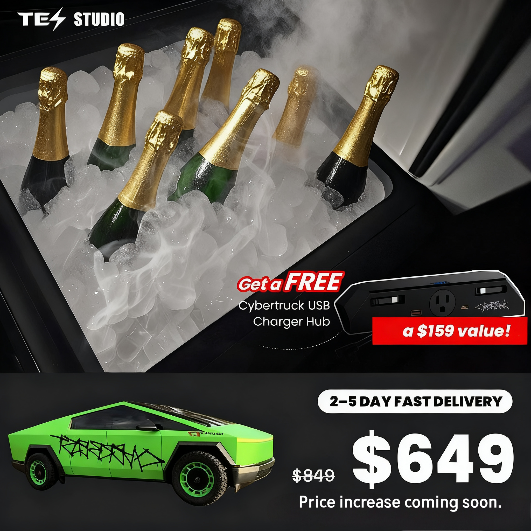 Cooler Fridge 18L Center Console Floor Refrigerator For Tesla Cybertruck