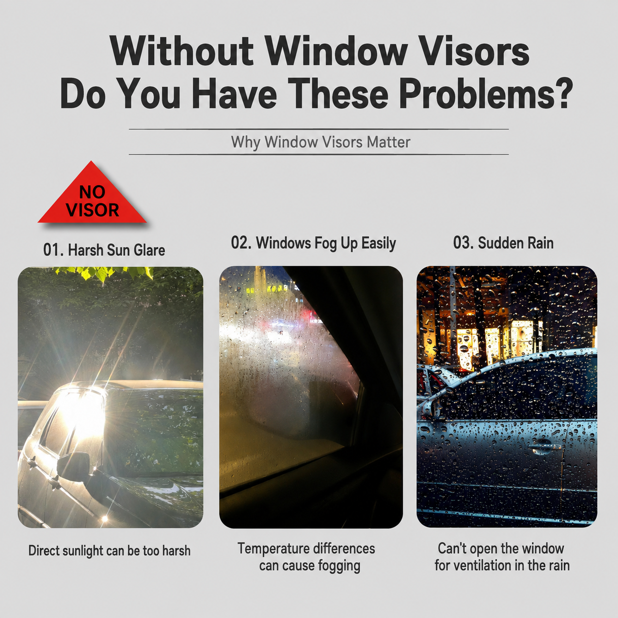 4-Piece PC Window Rain Guards for Tesla Model Y L
