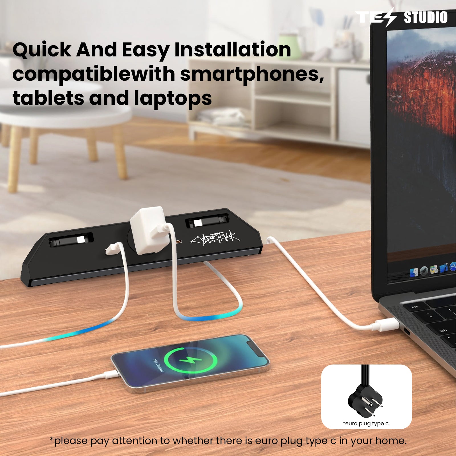 Tesla Cybertruck Docking Drawer Blade In-Drawer Outlet With 110v AC Tesla Cybertruck Accessories Tesstudio®