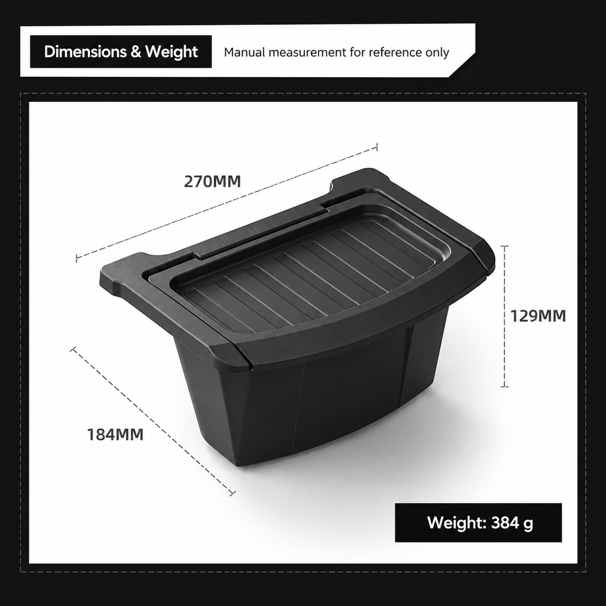 TPE Rear Armrest Storage Box with Flip-Top Lid for Tesla Model Y Juniper / Model Y L