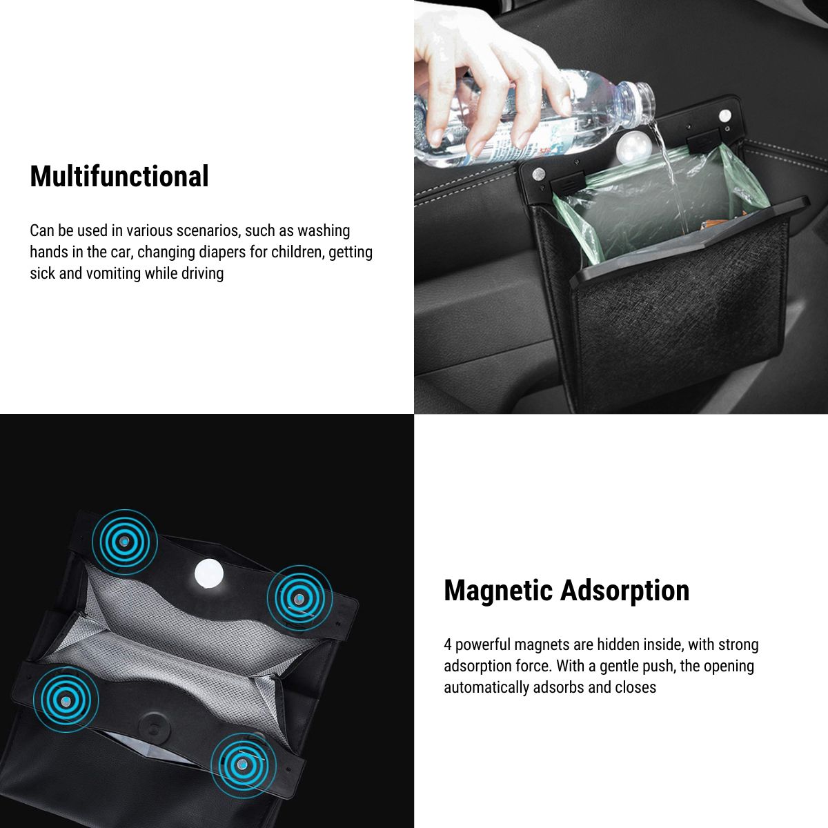 Model 3/Y/X/S LED Car Garbage Bag Seat Garbage Bag for Tesla
