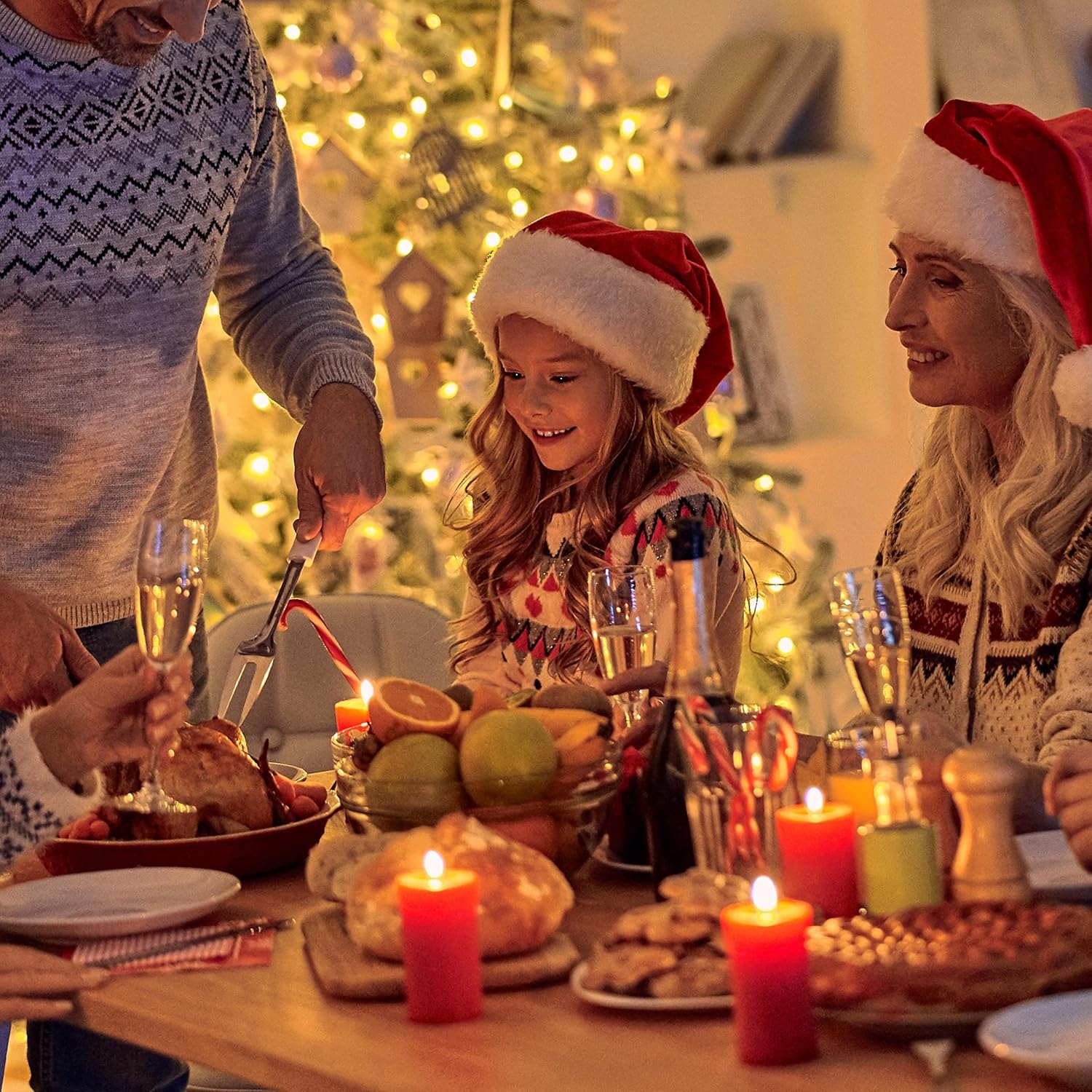 Fluffy Santa Hat for Adults – Soft Plush Velvet Comfort Christmas Hat, Classic Red & White Xmas Holiday Party Costume Accessory