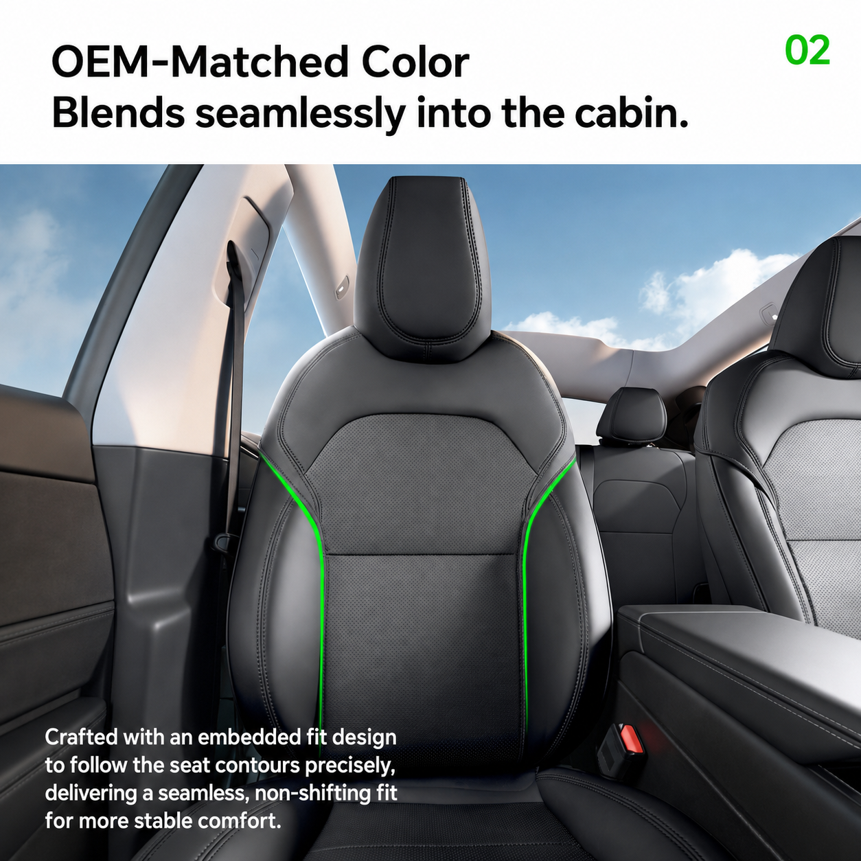 Full Set 6-Seat Leather Seat Covers for Tesla Model Y L 2025.11+