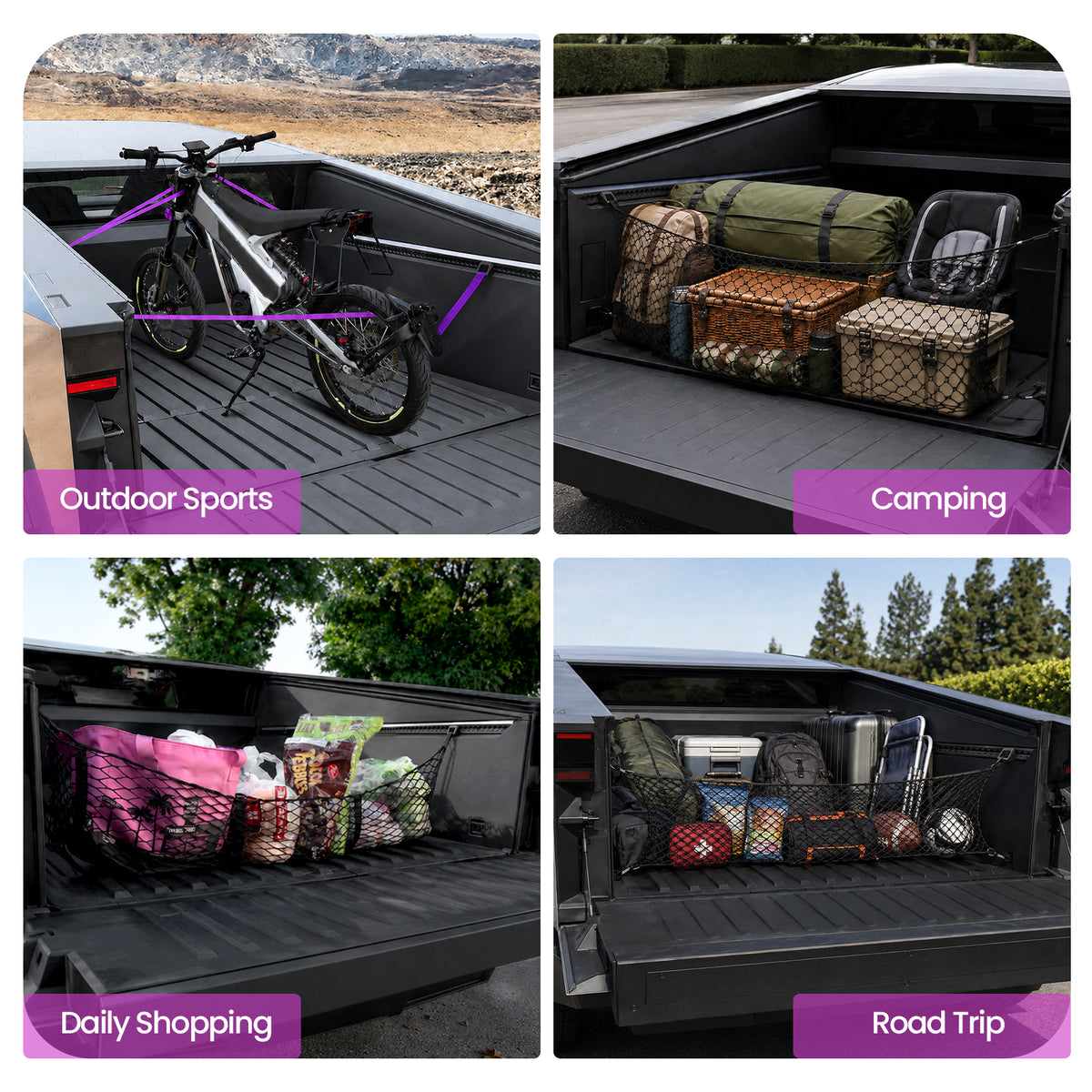 Cybertruck L-Track Cargo Tie-Down Kit with 4 Anchors