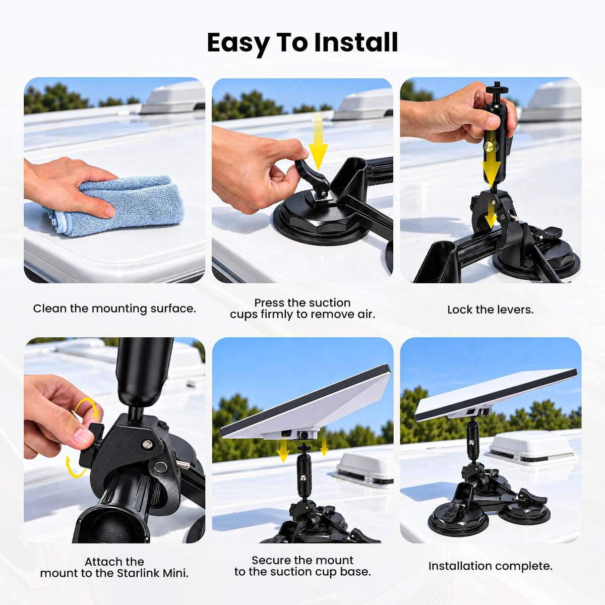 Starlink Mini Heavy-Duty Suction Cup Mount with Clamp