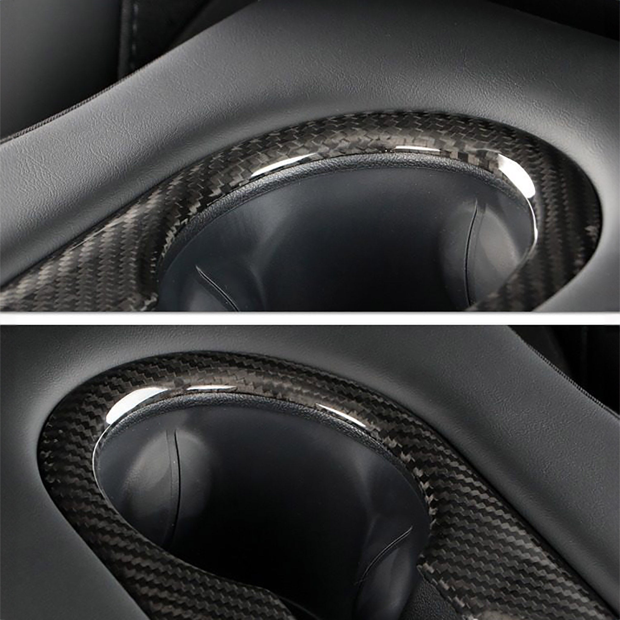 Tesla Model Y Juniper/3 Highland Real Carbon Fiber Rear Cup Holder Cover