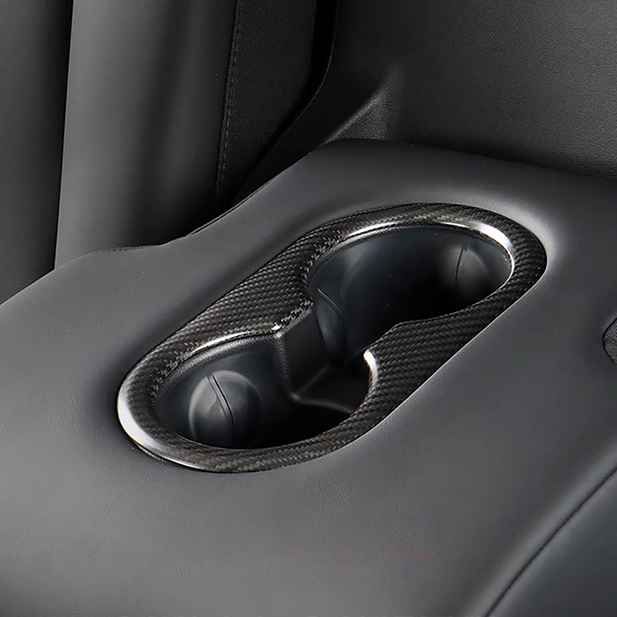 Tesla Model Y Juniper/3 Highland Real Carbon Fiber Rear Cup Holder Cover