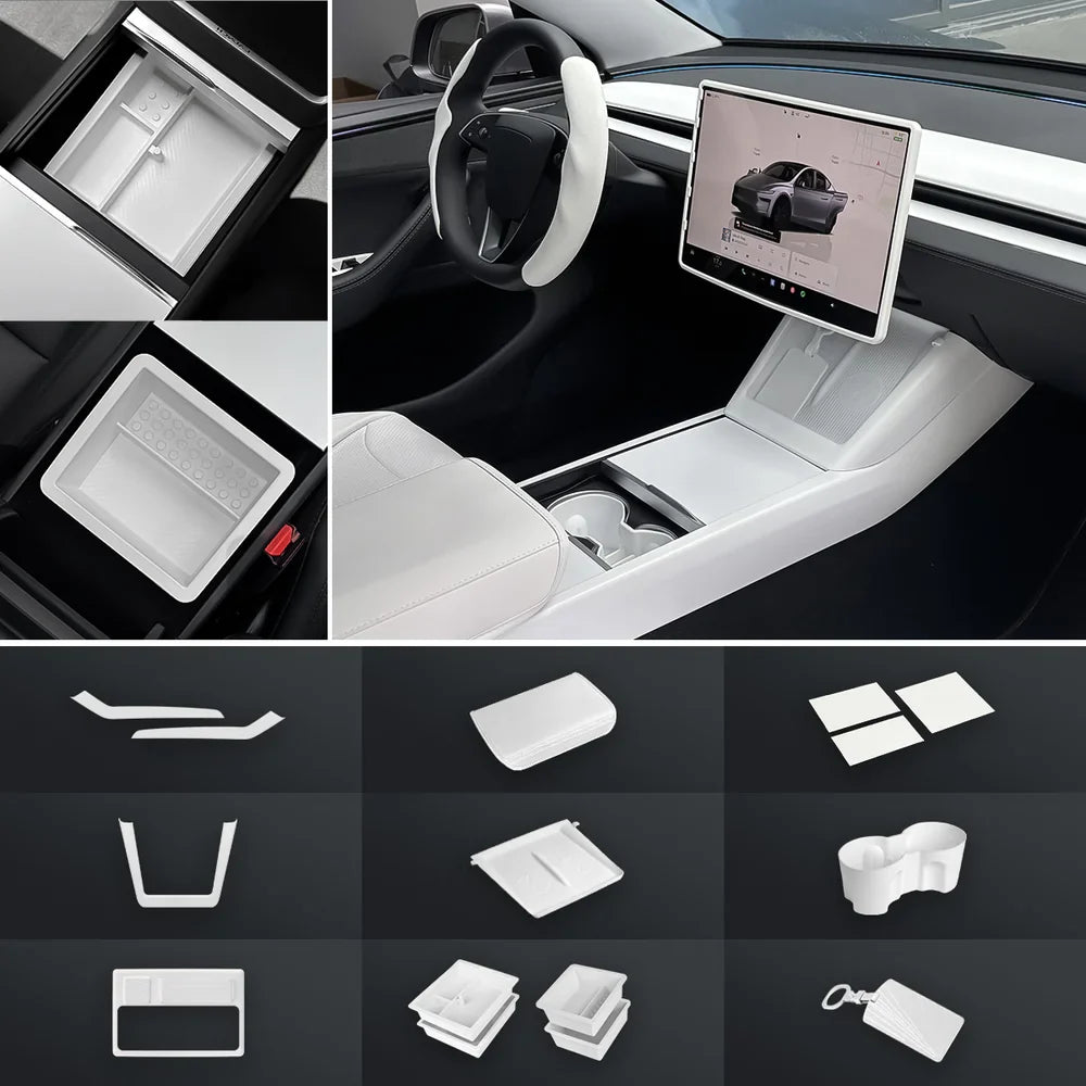 Matte White Interior Upgrade Kit For Tesla Model Y Juniper 2025+
