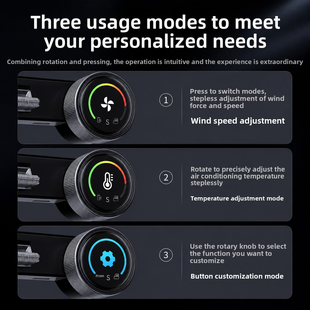 Rotating Physical Buttons Docking Station 3.0 for Tesla Model 3/Y/3 highland / Y Juniper