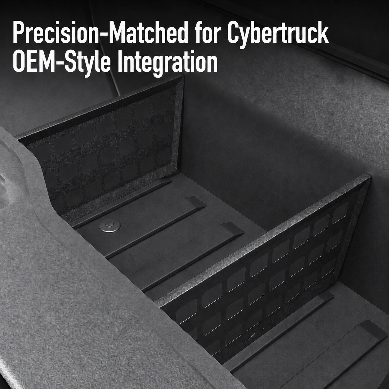 Precision-fit ABS under-bed vault dividers for Cybertruck with OEM-style interior integration