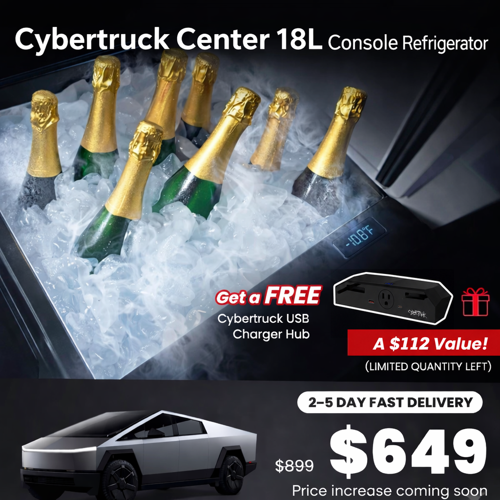 Cybertruck 18L refrigerator with free Gen 1 charging hub, US$112 gift value