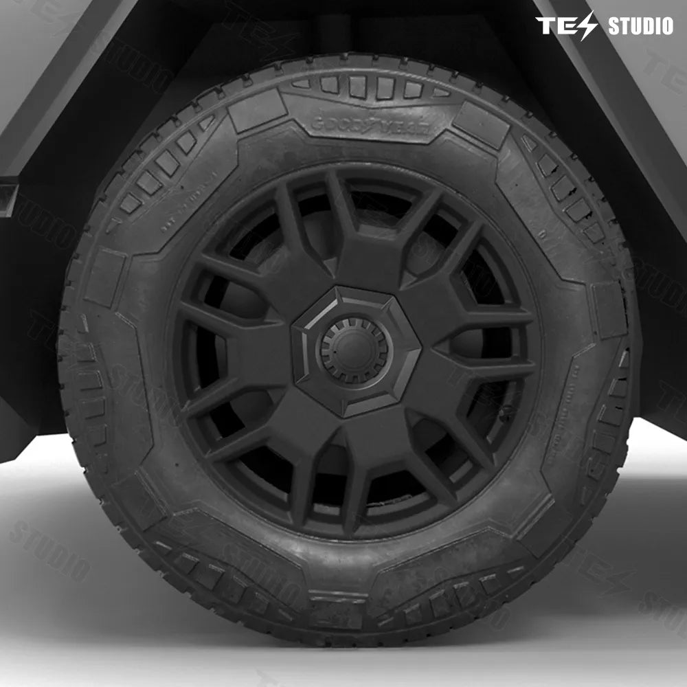 Tesstudio Cybertruck Accessories Center Wheel Cap Heptagon Hub Tesla Wheel Rim Caps Lug Nut Covers Caps-3