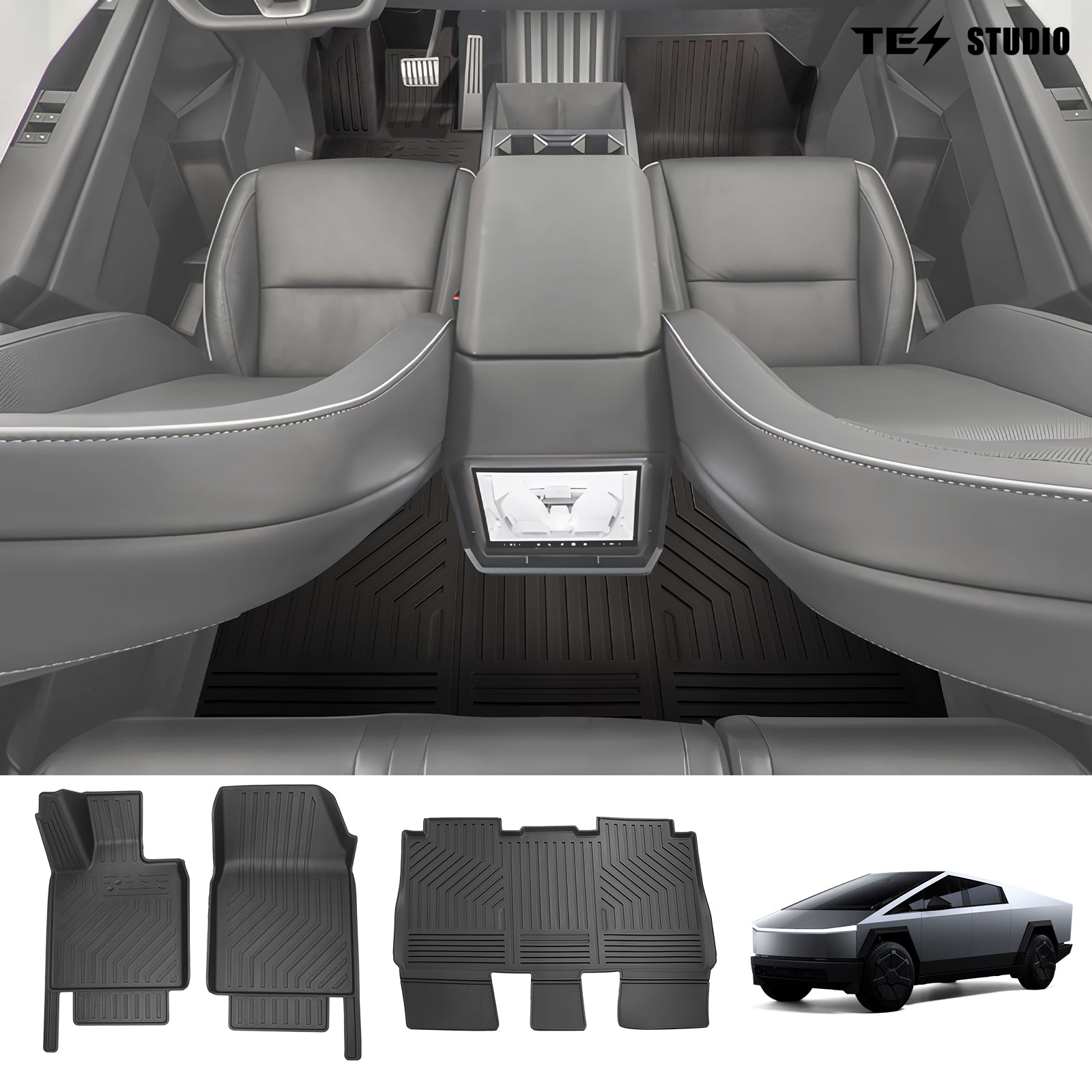 Tesla Cybertruck Floor Liners Mats Weather Tech Mats Tesstudio®