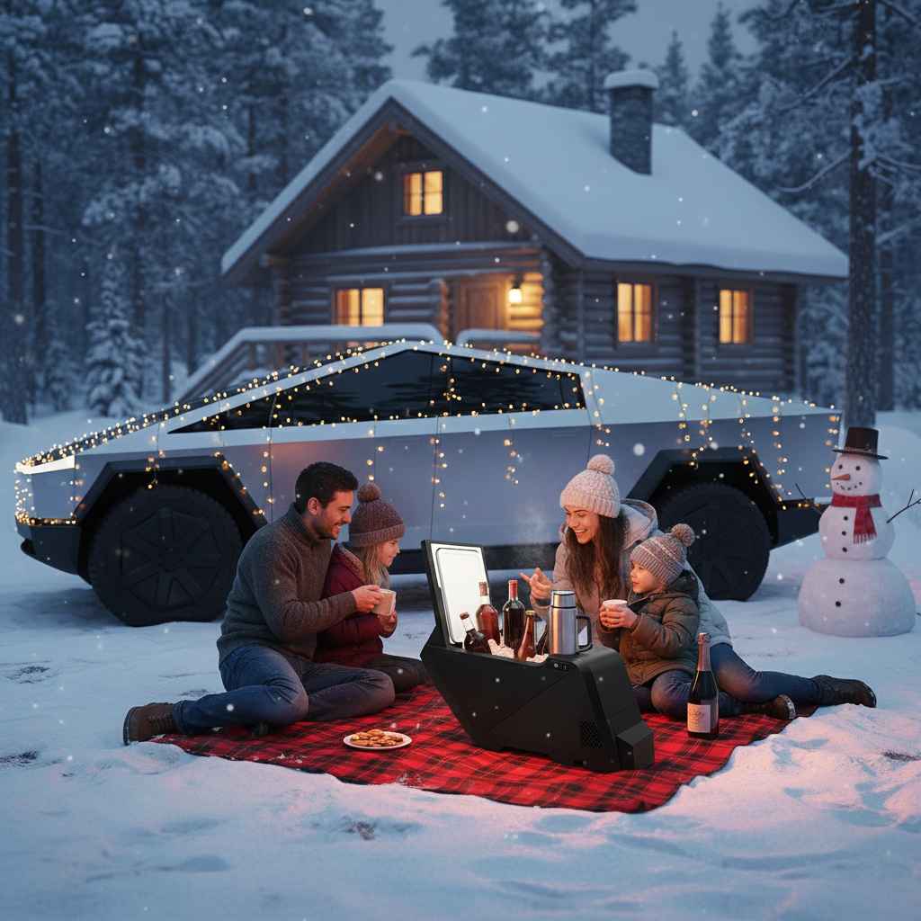 Tesstudio Cybertruck Cooler Fridge 18L Center Console Floor Refrigerator For Tesla 