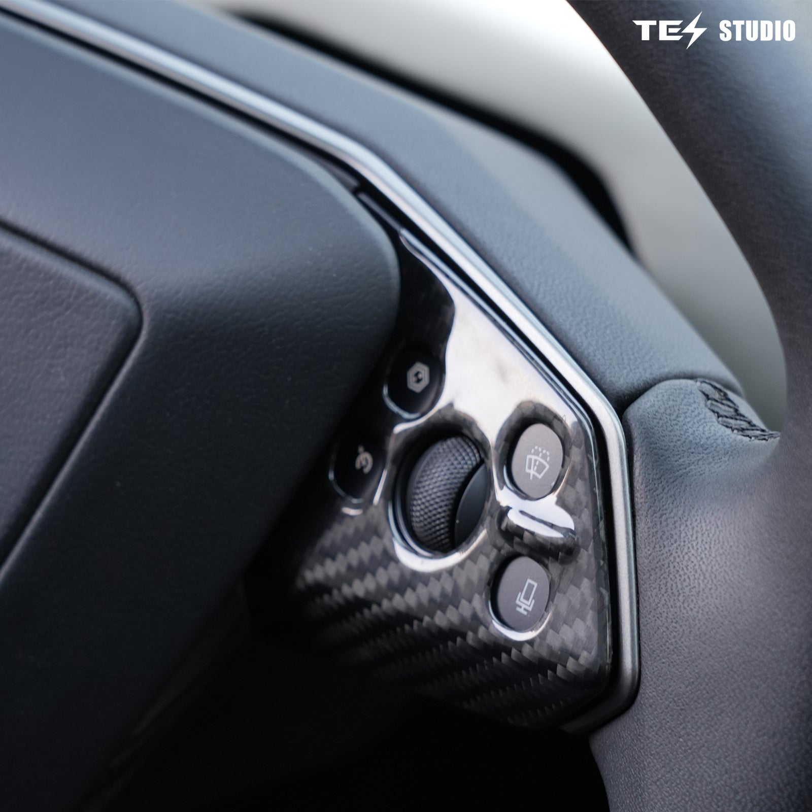 Tesla Accessories Cybertruck Carbon Fiber Steering Wheel Cover Cybertruck Interior Accessories Tesstudio®