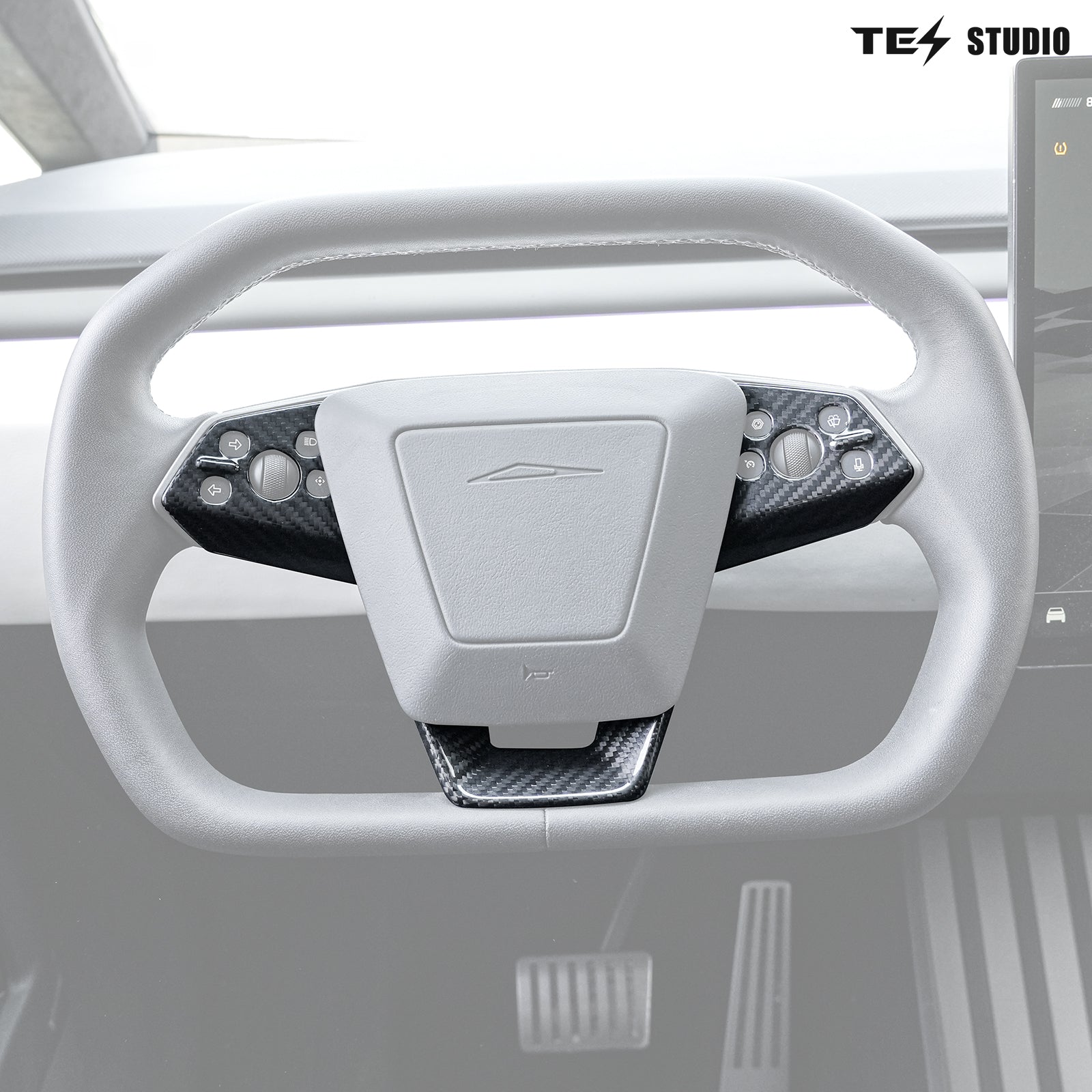 Tesla Accessories Cybertruck Carbon Fiber Steering Wheel Cover Cybertruck Interior Accessories Tesstudio®