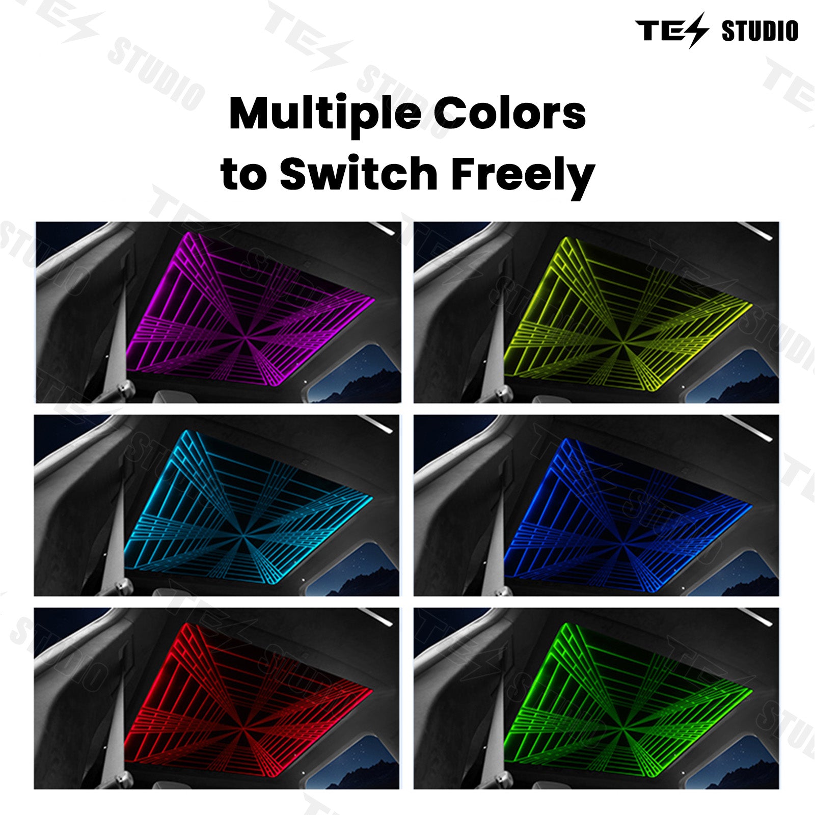 Starlight Dome with Colorful Roof Ambient Lighting for Cybertruck Tesstudio
