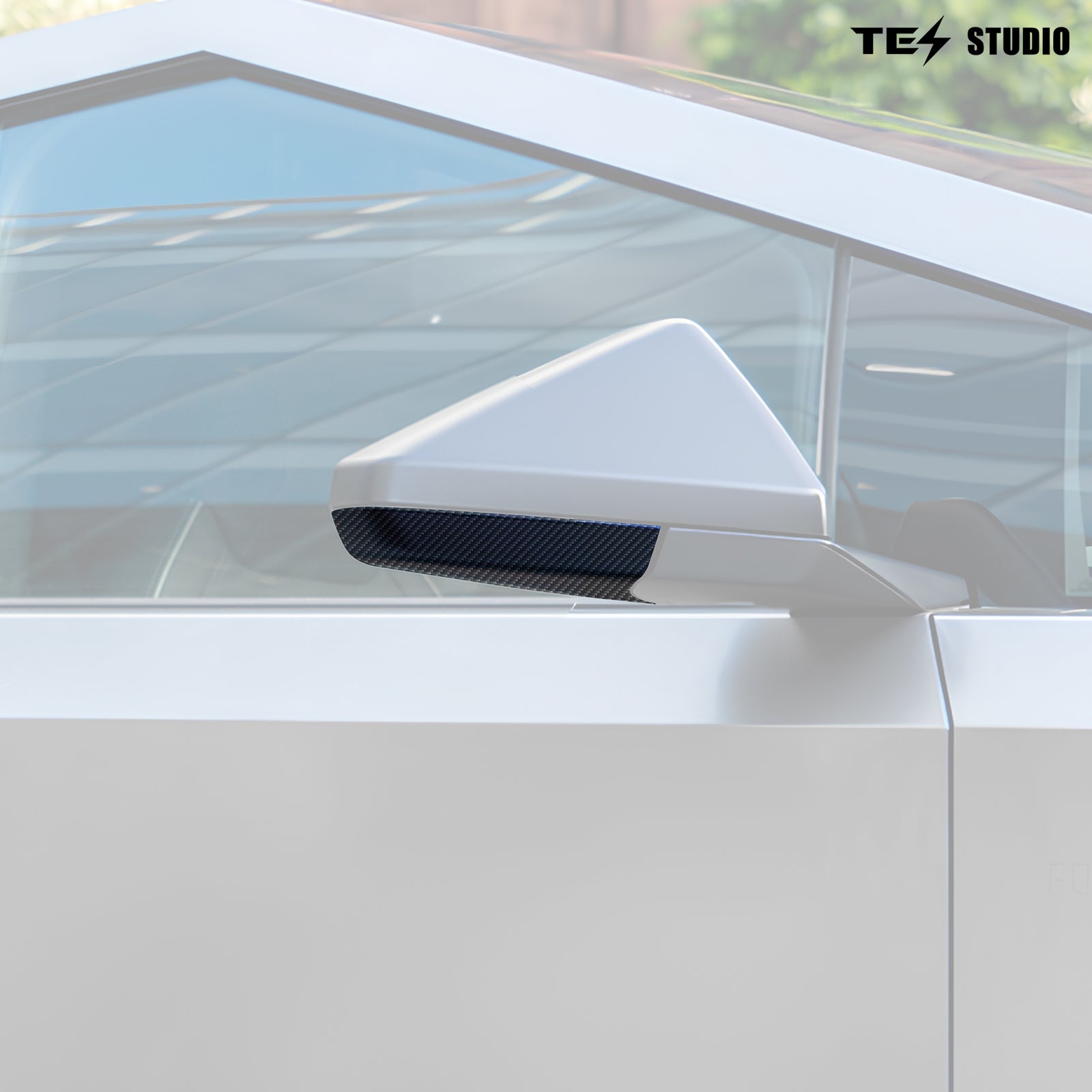 Tesla Cybertruck Carbon Fiber Rearview Side Mirror Bottom Covers Trim Side Mirror Accessories Tesstudio®