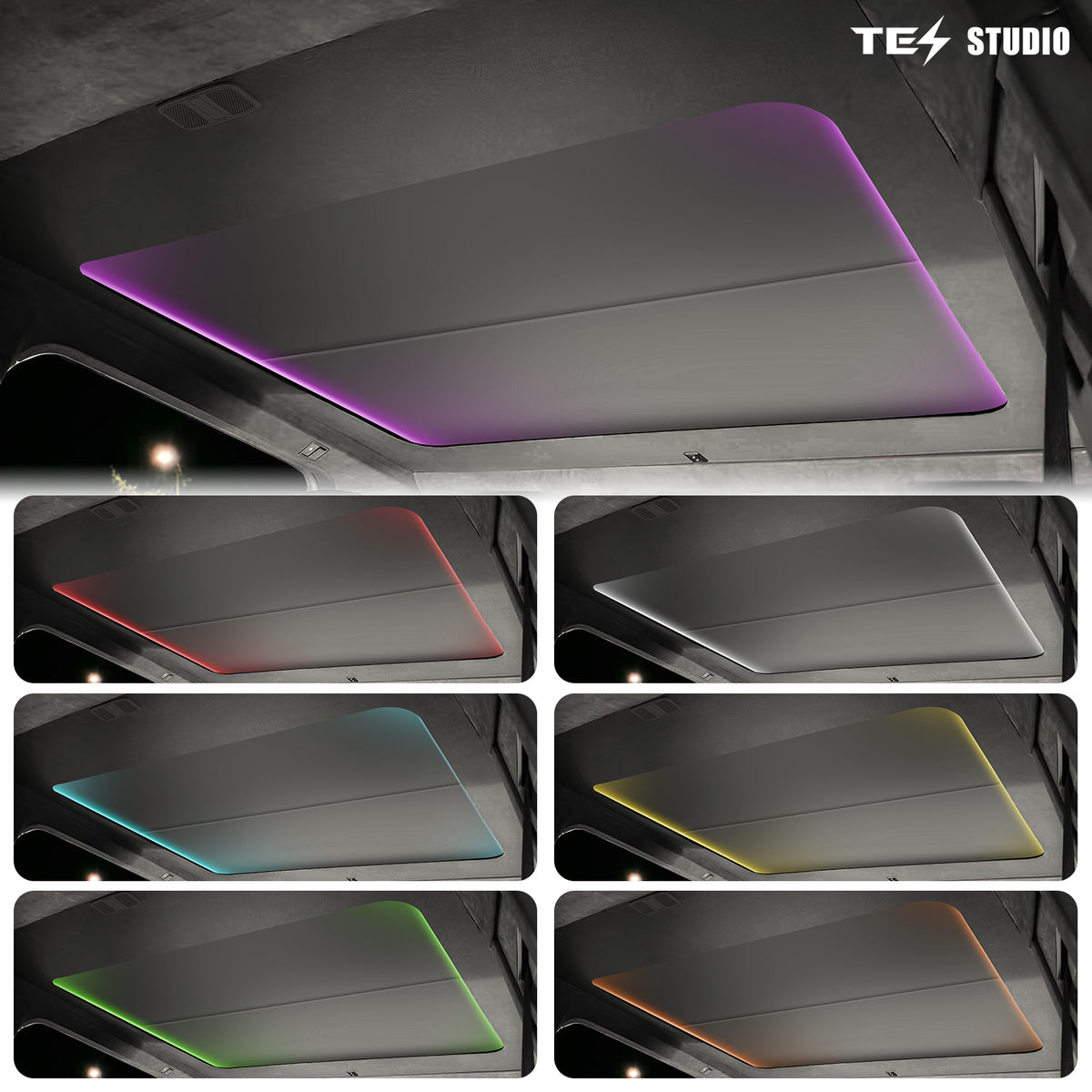 Cybertruck power sunshade RGB ambient lighting