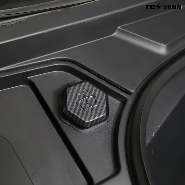 Windshield Washer Fluid Filler Cap Trim Cover (Carbon Fiber Pattern ABS) For Cybertruck Accessories