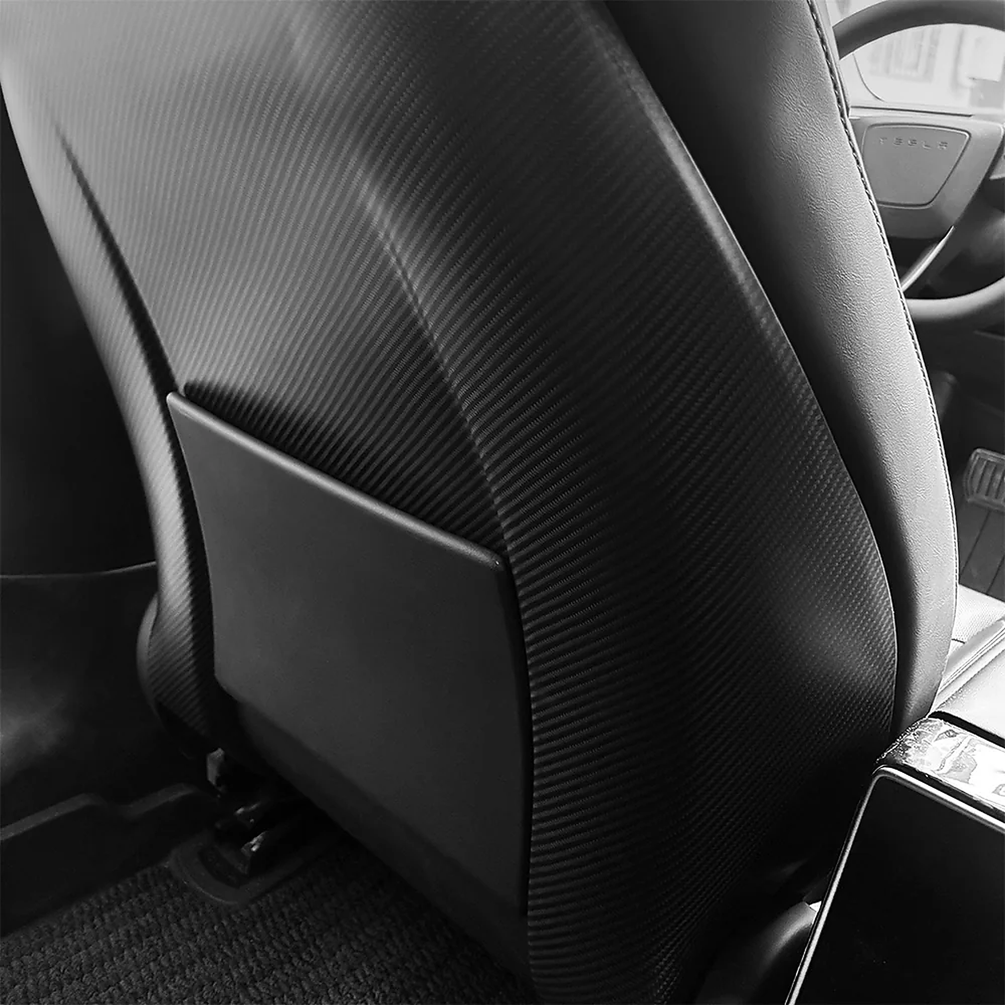 4-Piece Carbon Fiber Seat Back Cover Set for Tesla Model 3 Highland / Model Y Juniper / Model Y L