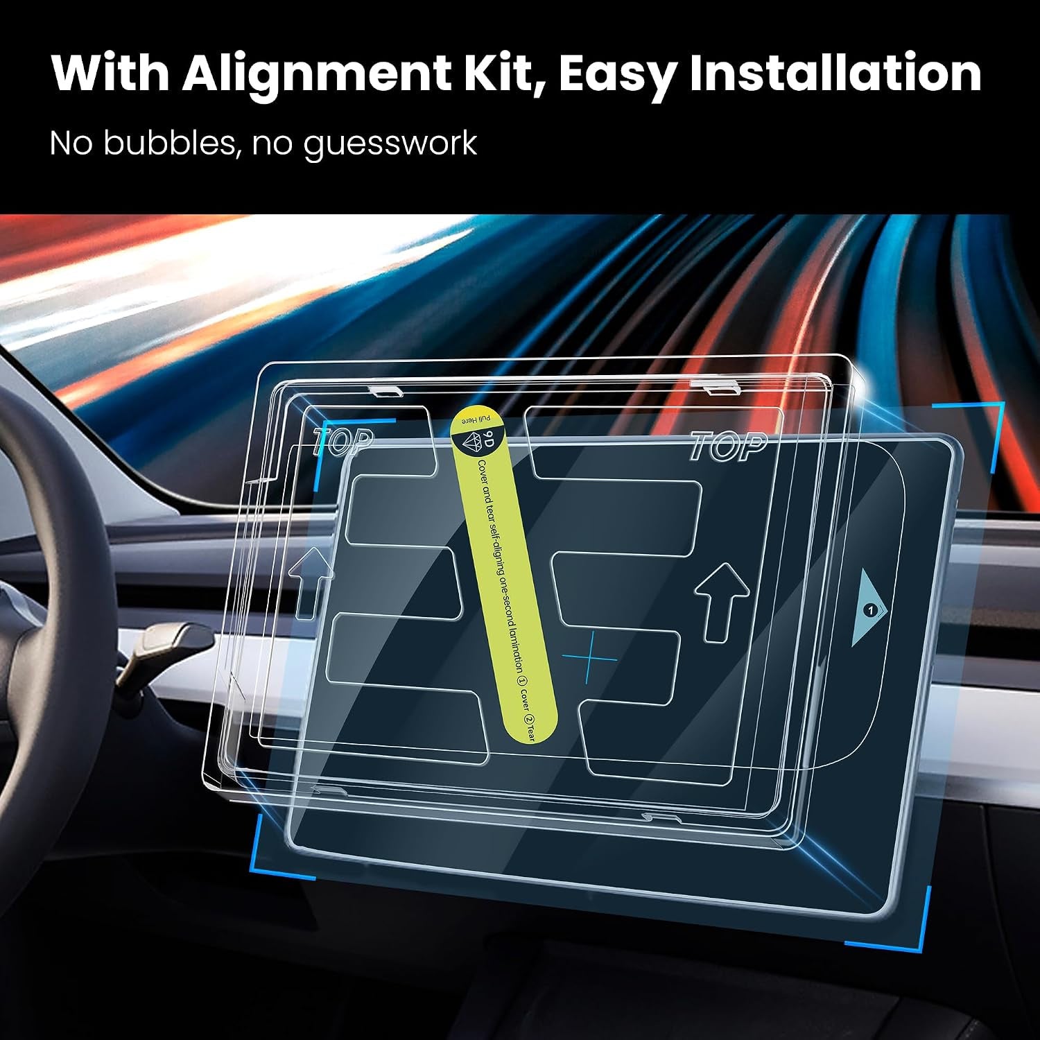 Tesstudio HD & 9H Anti-scratch Tempered Front & Rear Glass Screen Protector for Tesla Model 3 Highland / Model Y Juniper / Model Y L